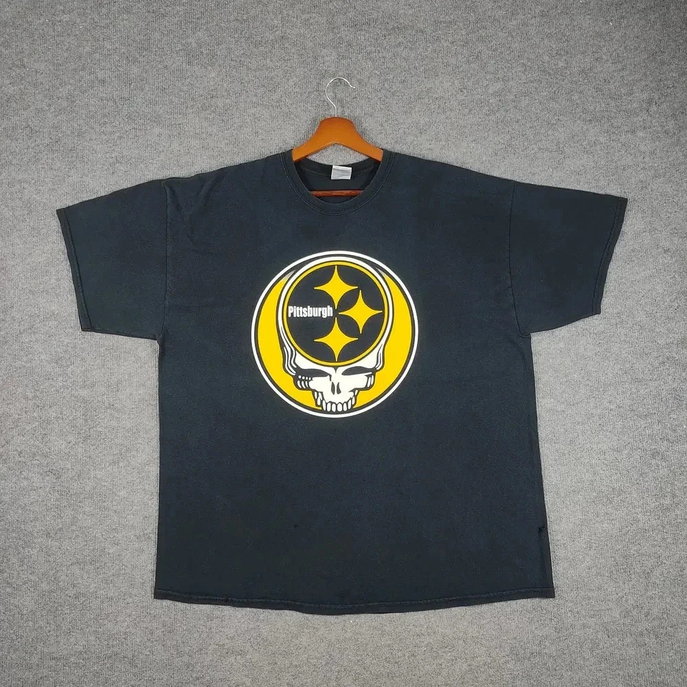 Vintage NFL Pittsburgh Steelers Grateful Dead T Shirt Black VK01774
