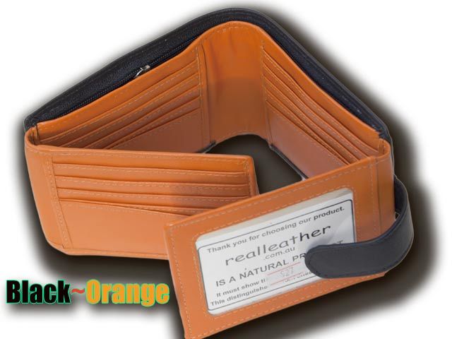 26 Card slots✠NEW MENS Real Leather 4 fold wallet✠Easily find cards✠Clasp✠BOrg