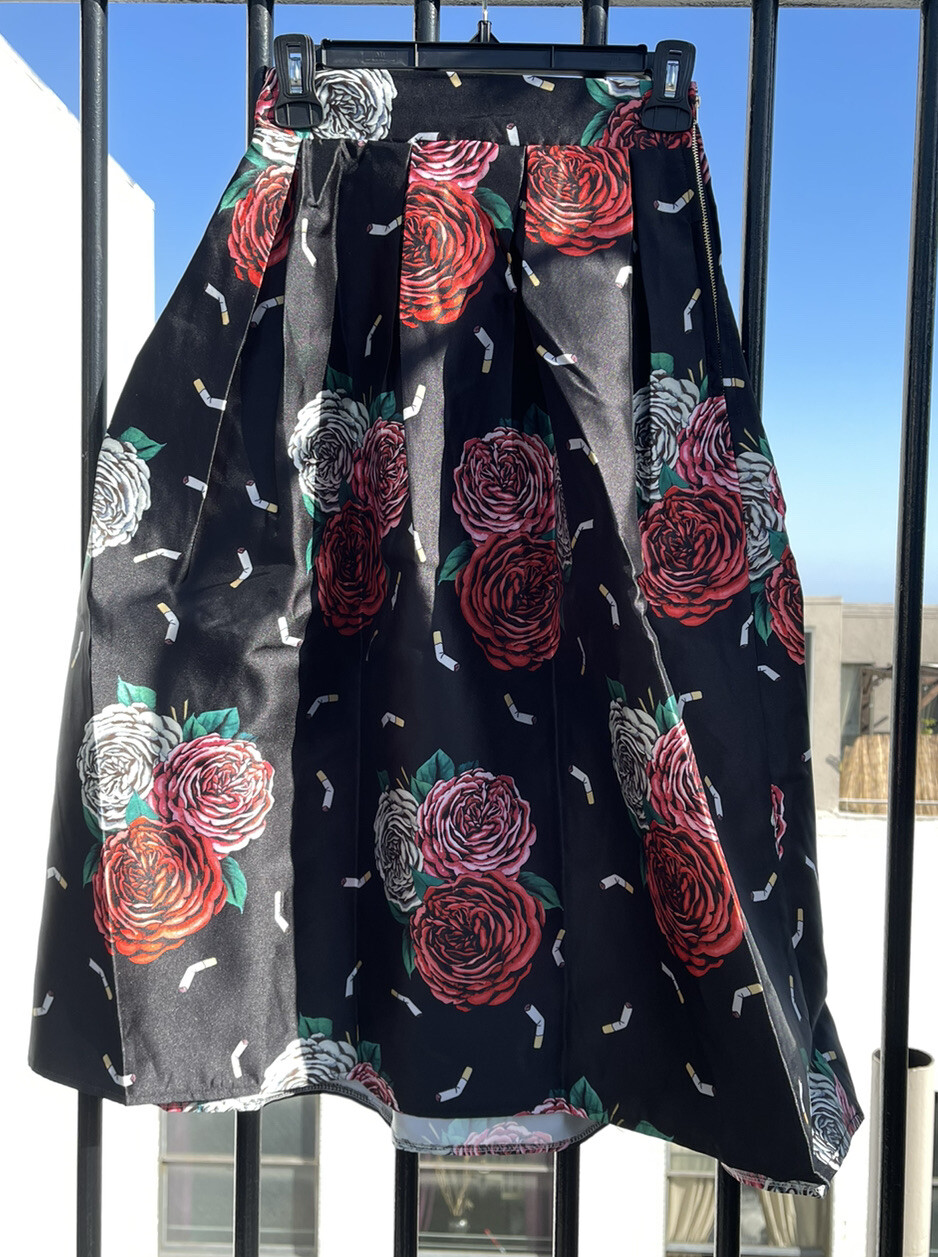 NWT Hesperus Retro vtg Rockabilly Full Midi Circle novelty print cigarette S&XS