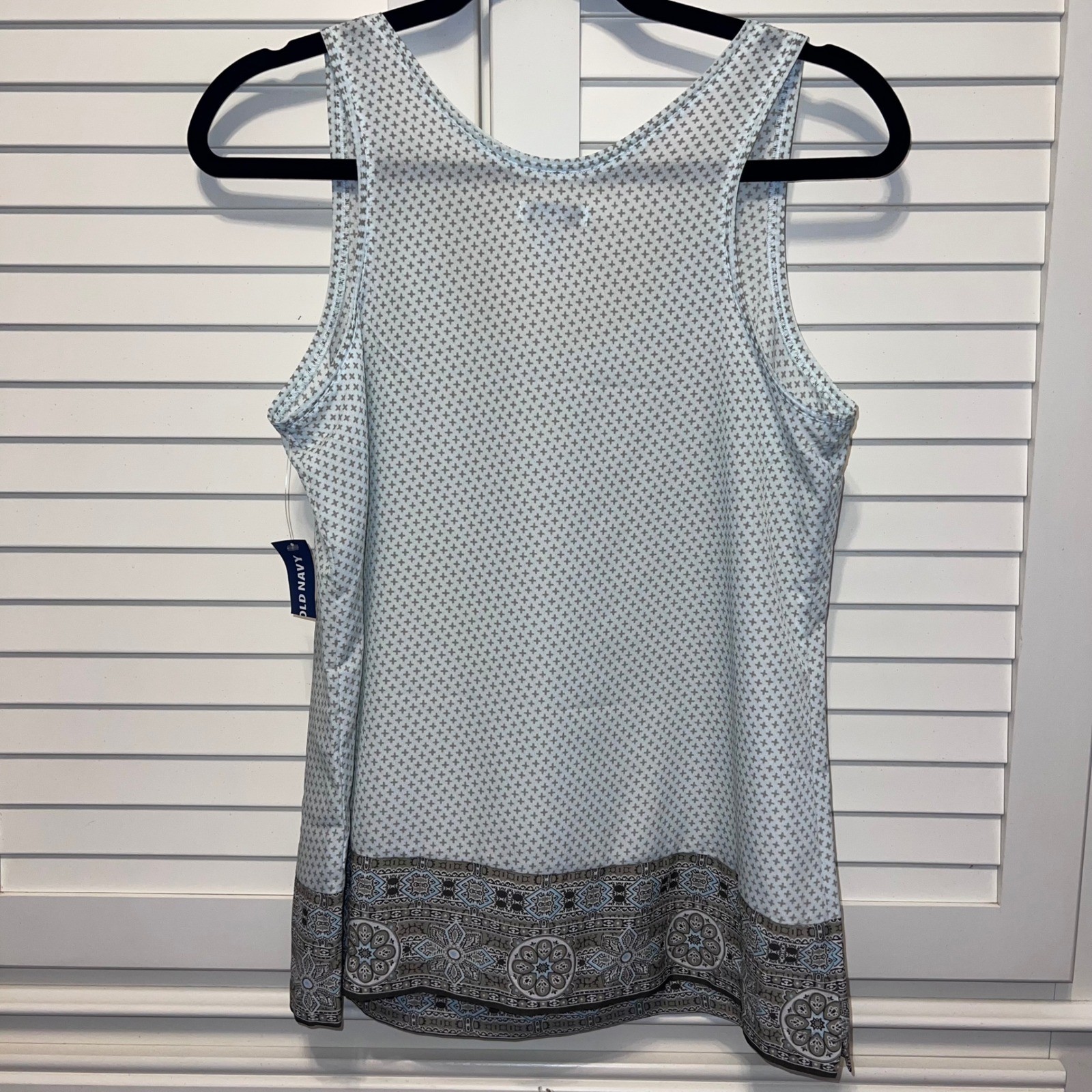 Sheer breezy tank for a hot summer day, nighttime outdoors