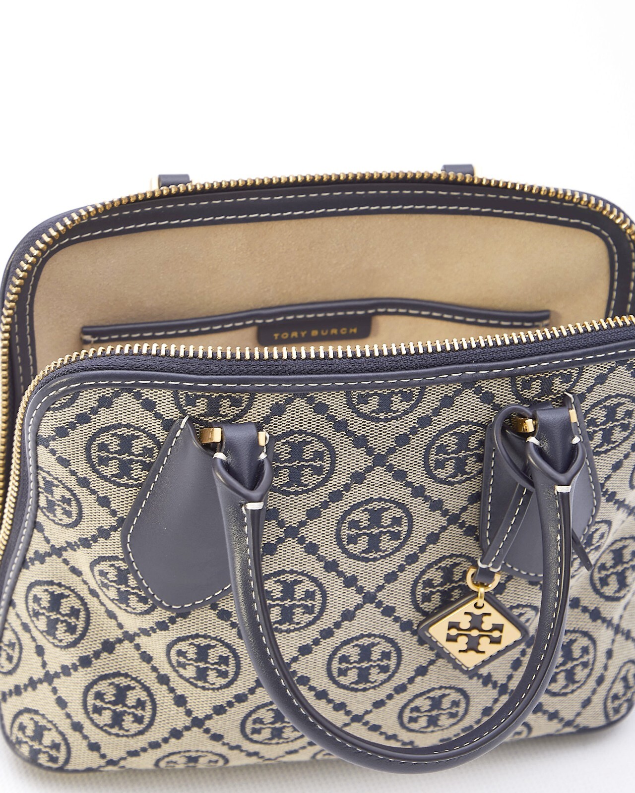 Tory Burch T Monogram Jacquard Mini Swing Bag Crossbody Purse Satchel 155620