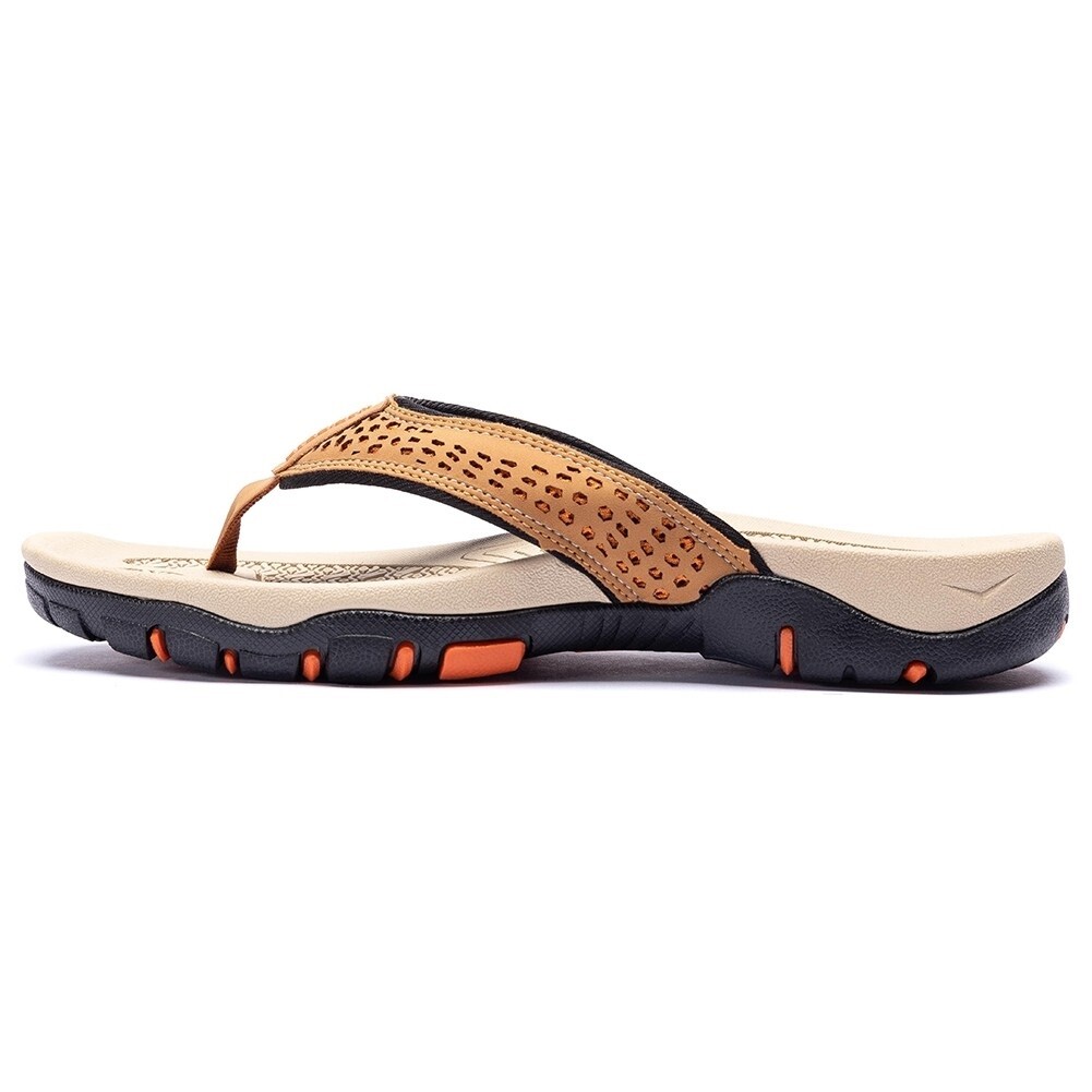 S 7-16 Hobibear Mens Thong Sandals Indoor Outdoor Beach Flip Flop Comfort Beige