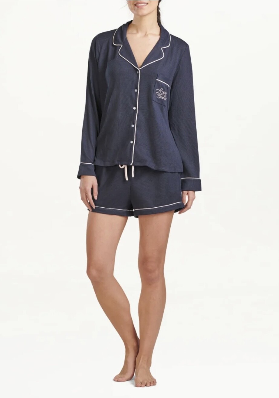 SALE – Splendid Long Sleeve Pillowsoft Shortie Set in Navy Blazer – S, M, L