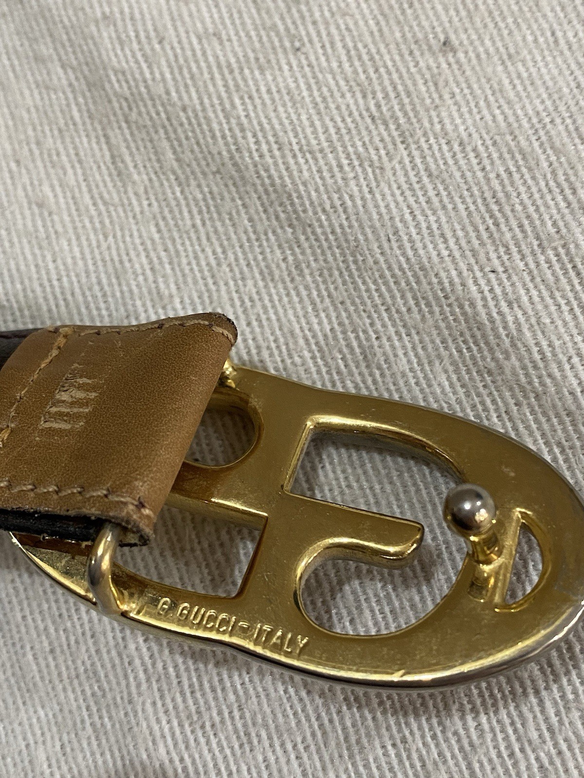 S34# Gucci Vintage Belt 75 Cm Made In Italy Length : 31 Inch Has Sign Of Wear