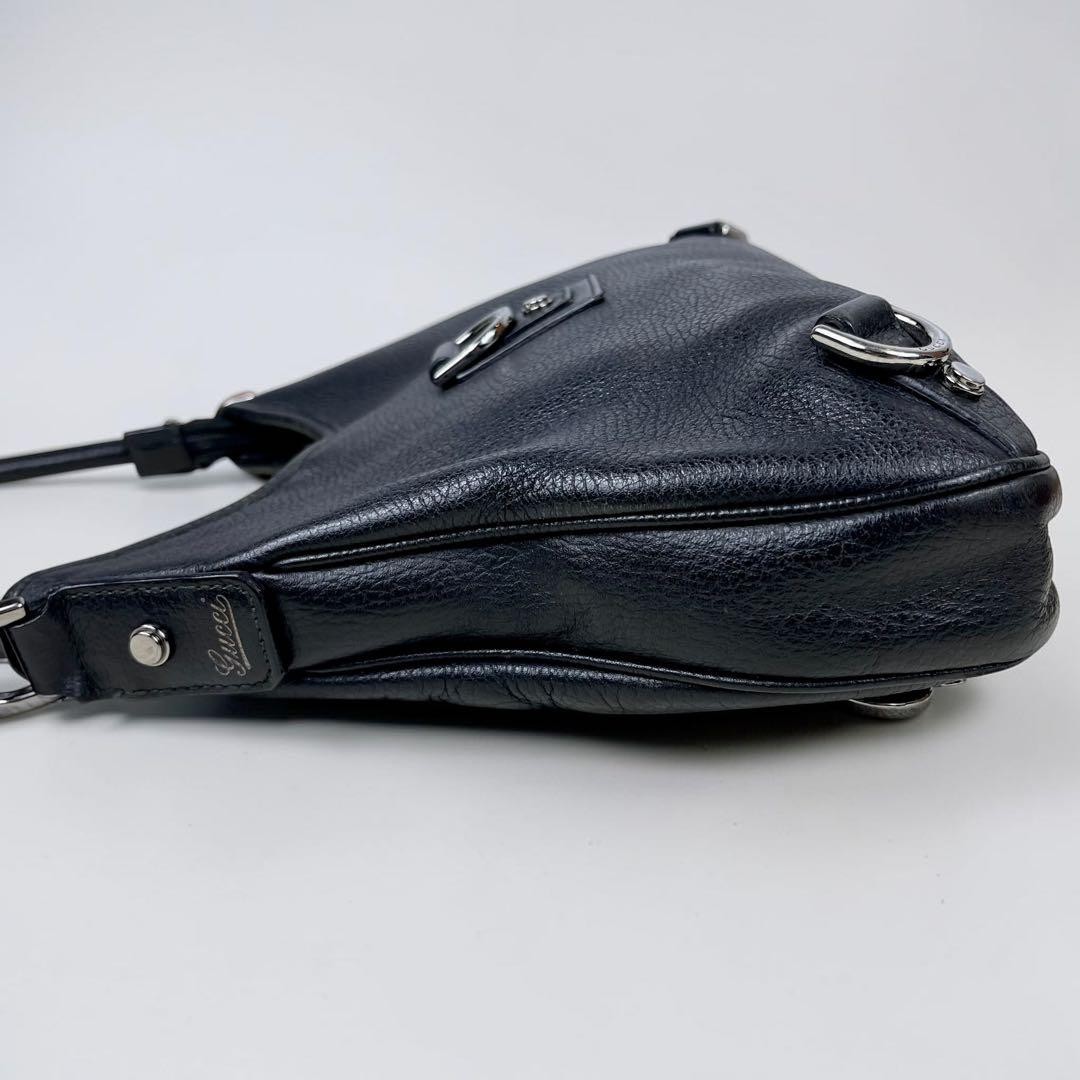 Authentic Gucci Abbey GG Leather One Shoulder Bag Black Handbag Unisex
