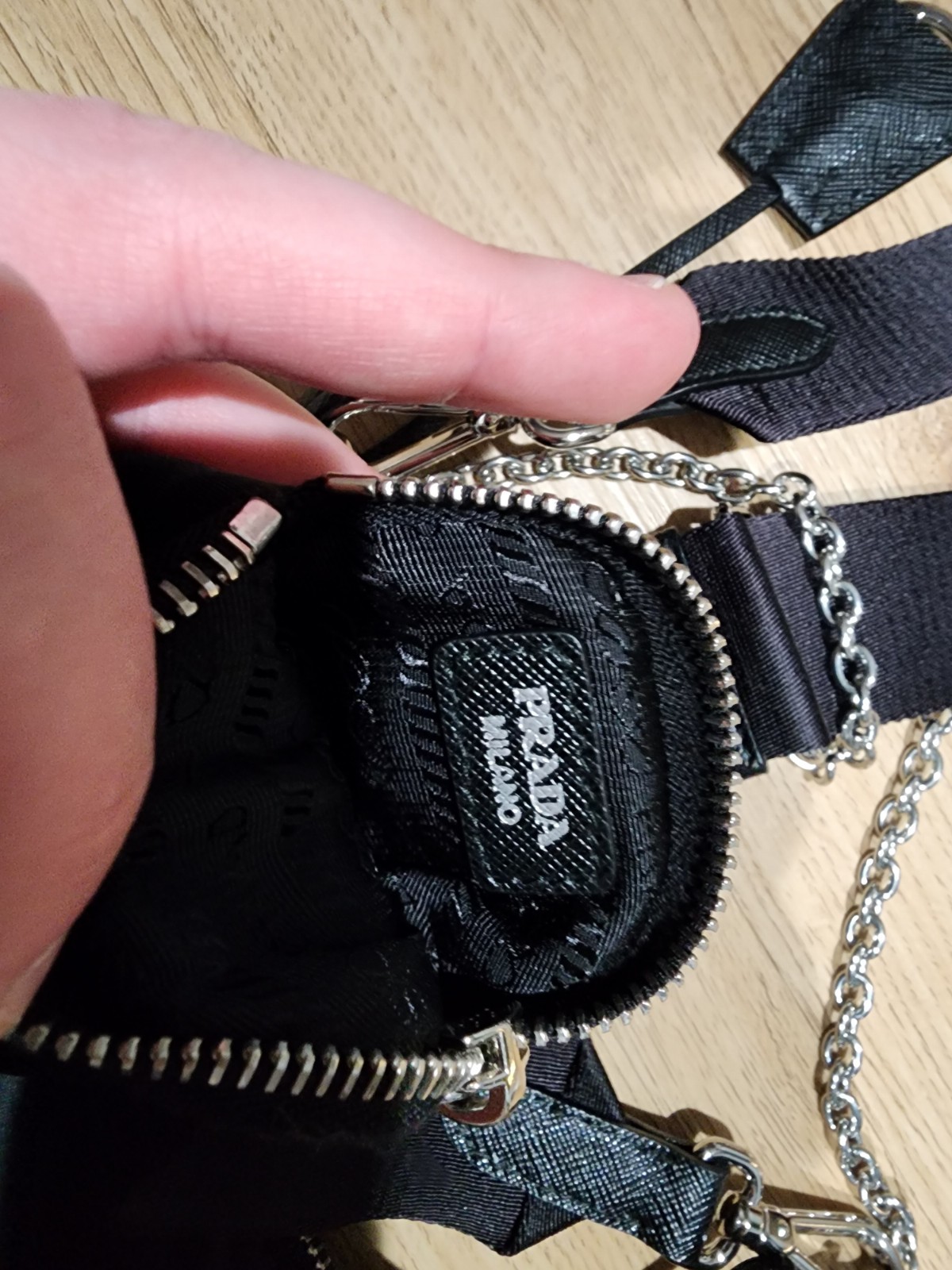 PRADA Re-Edition 2005 Crossbody Small Black Nylon W/ All Original Pieces