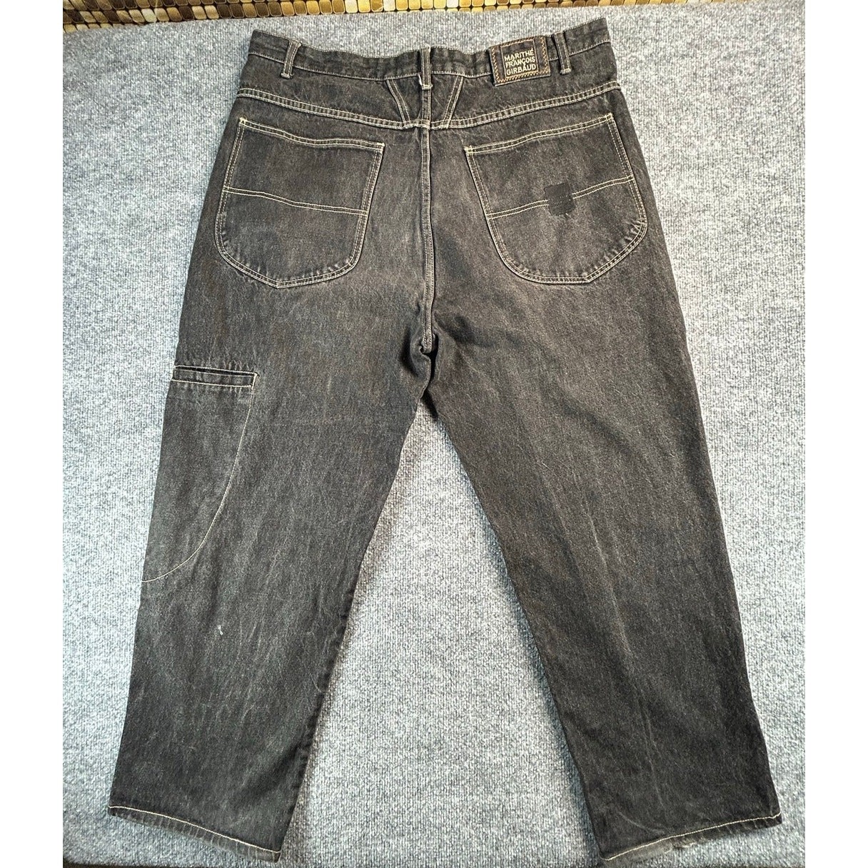 Marlithe Francois Girbaud Jeans Men’s 40 Blk Carpenter Wide Leg Denim Y2K Baggy