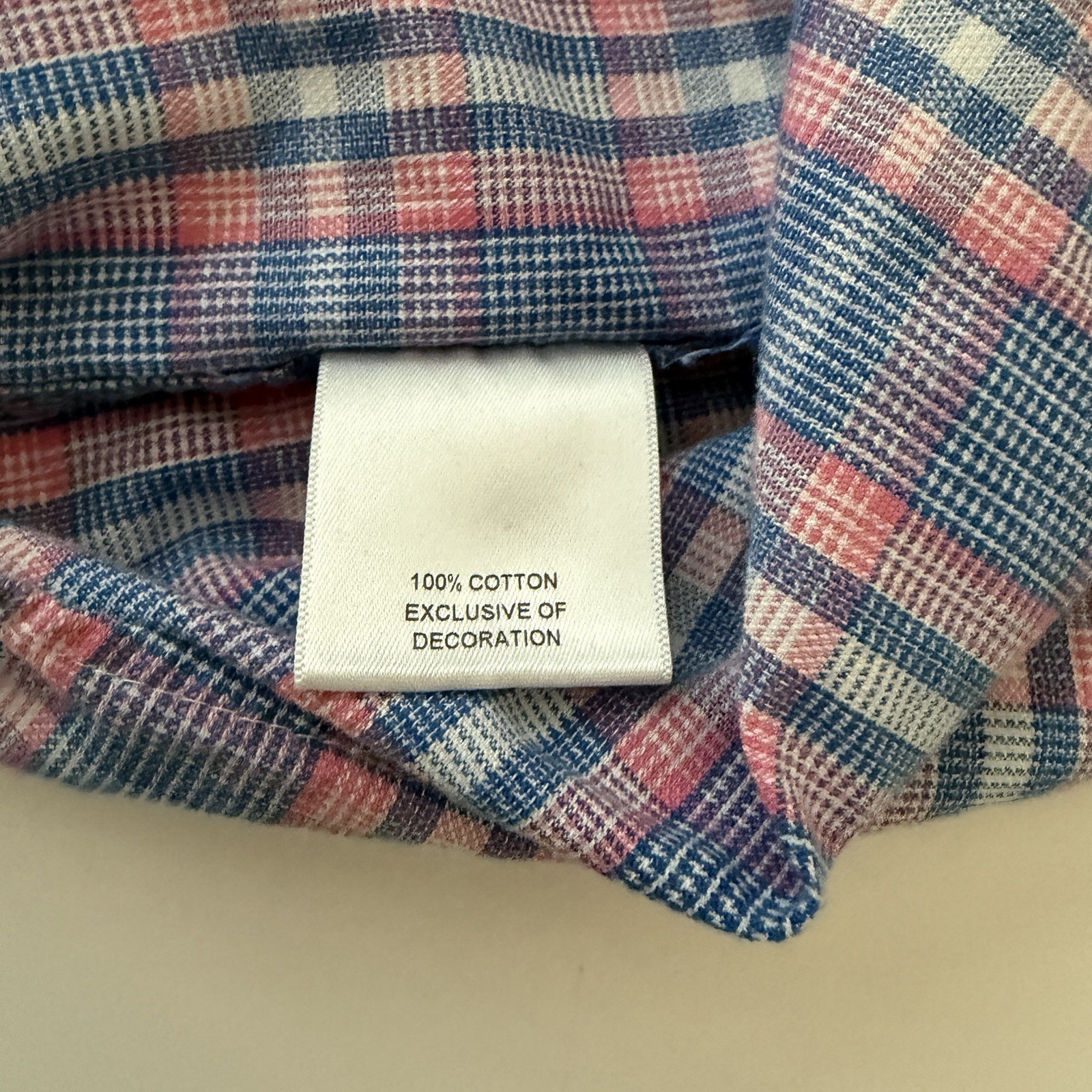 Cremieux Classics XL Long Sleeve Button Up Plaid Cotton Shirt Blue Pink White