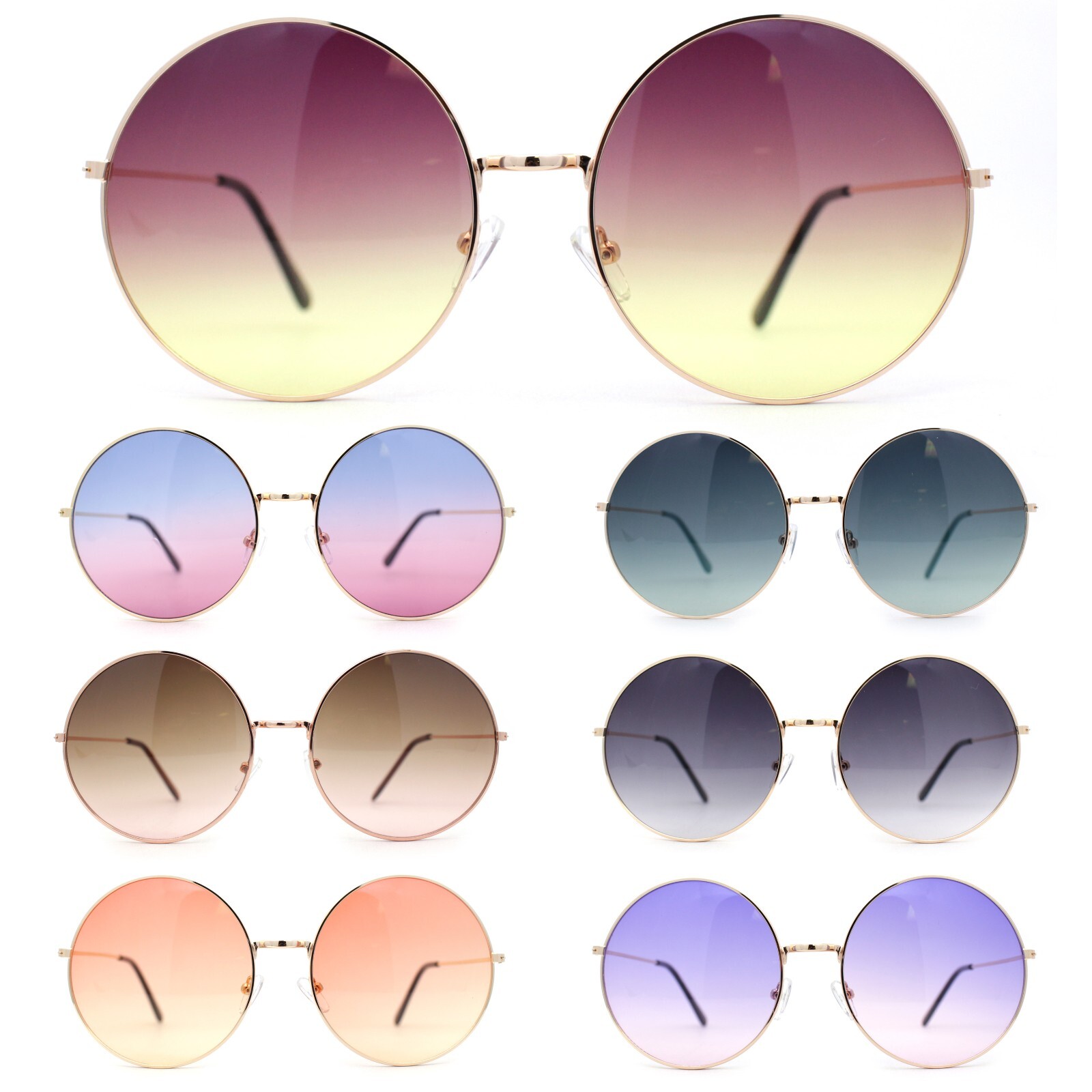 Classic Oversize Joplin Style Hippie Round Circle Lens Sunglasses