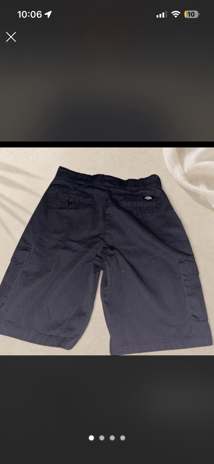 Dickies Men’s black Cotton Cargo Shorts Solid Flat Front Zip Logo Pockets