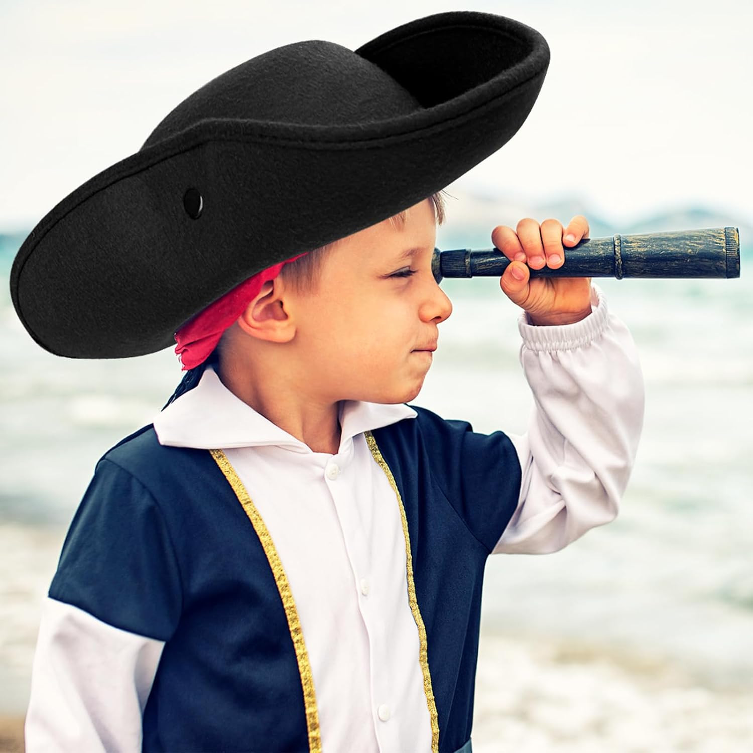 Pirate Tricorn Hat Colonial Costume Accessory for Halloween Cosplay Party