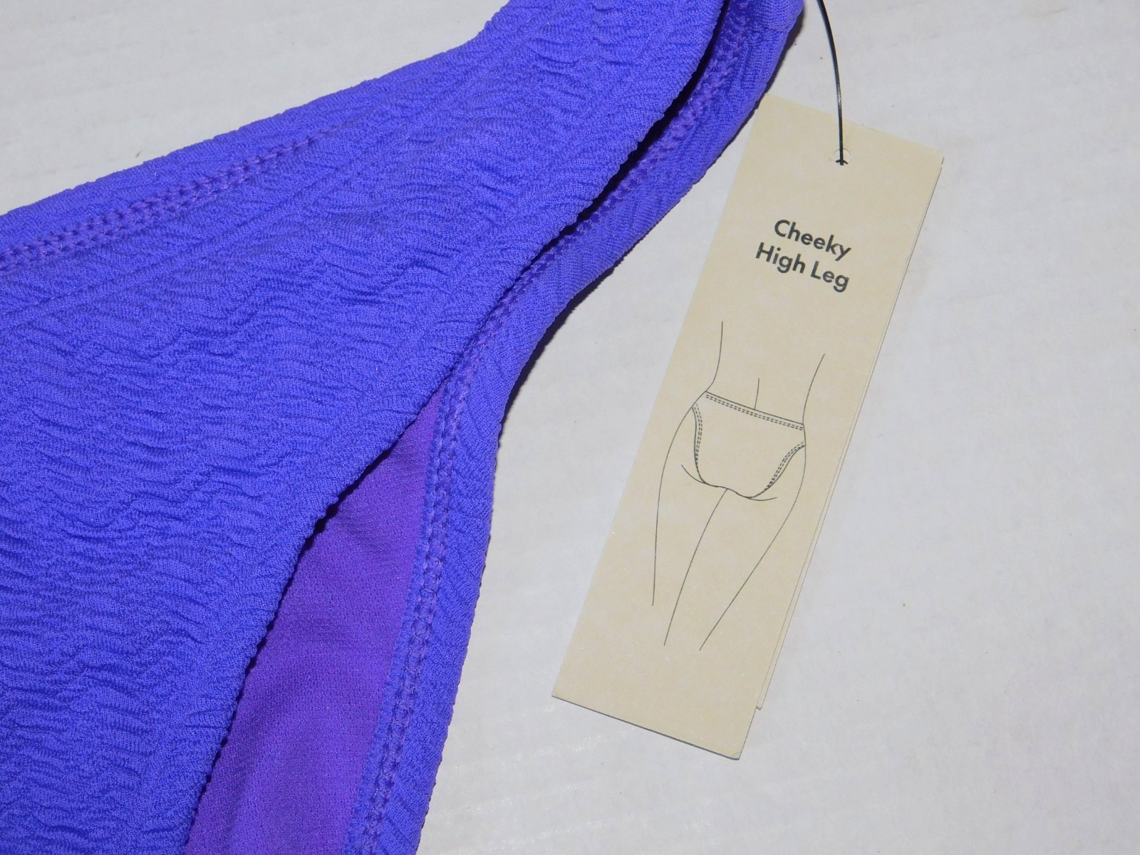 Womens Medium 8 10 Purple Swimsuit Swim Bottoms Bikini Cheeky High Leg