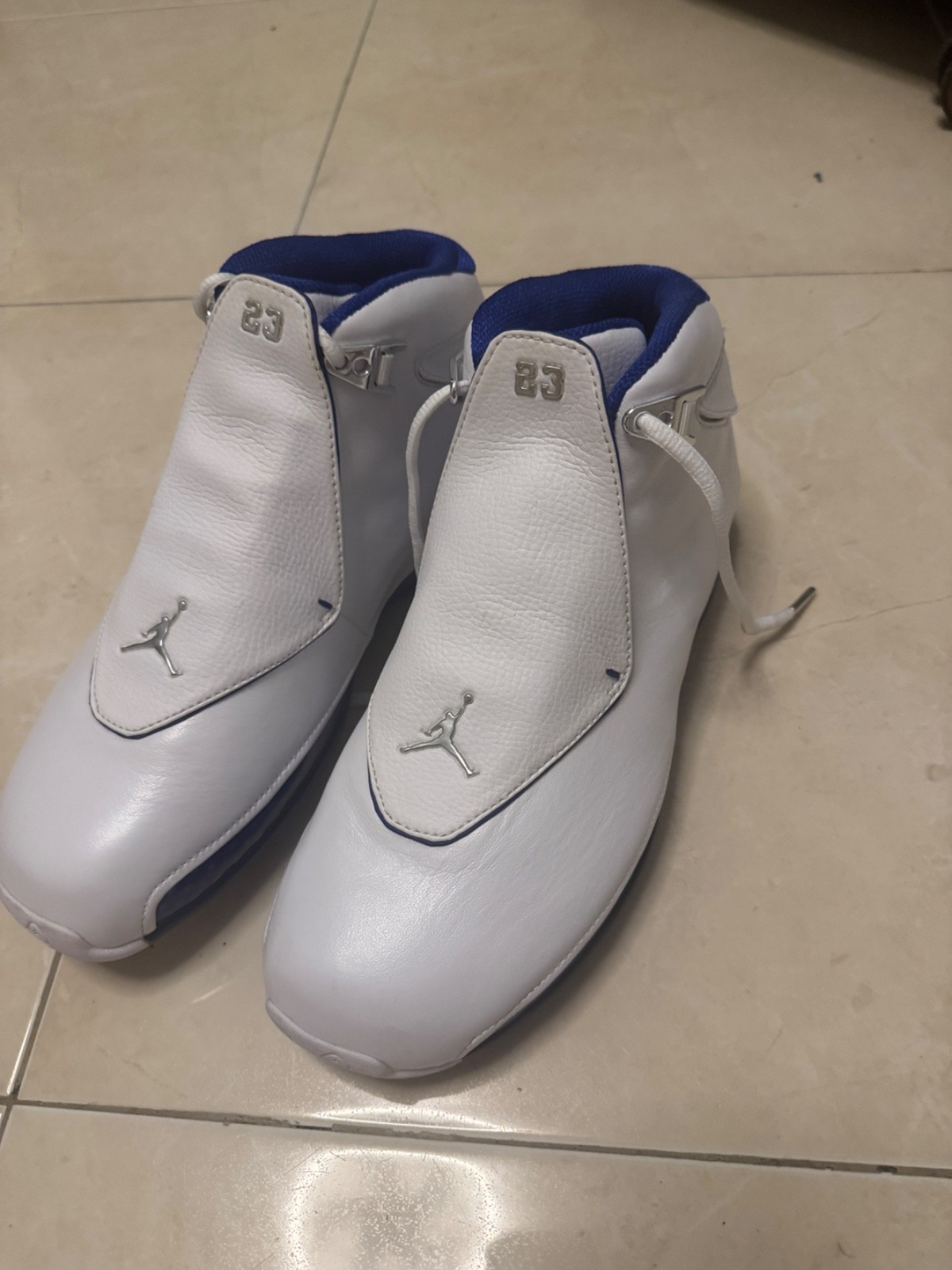 Size 10 – Air Jordan 18 Retro 2018 White Sport Royal