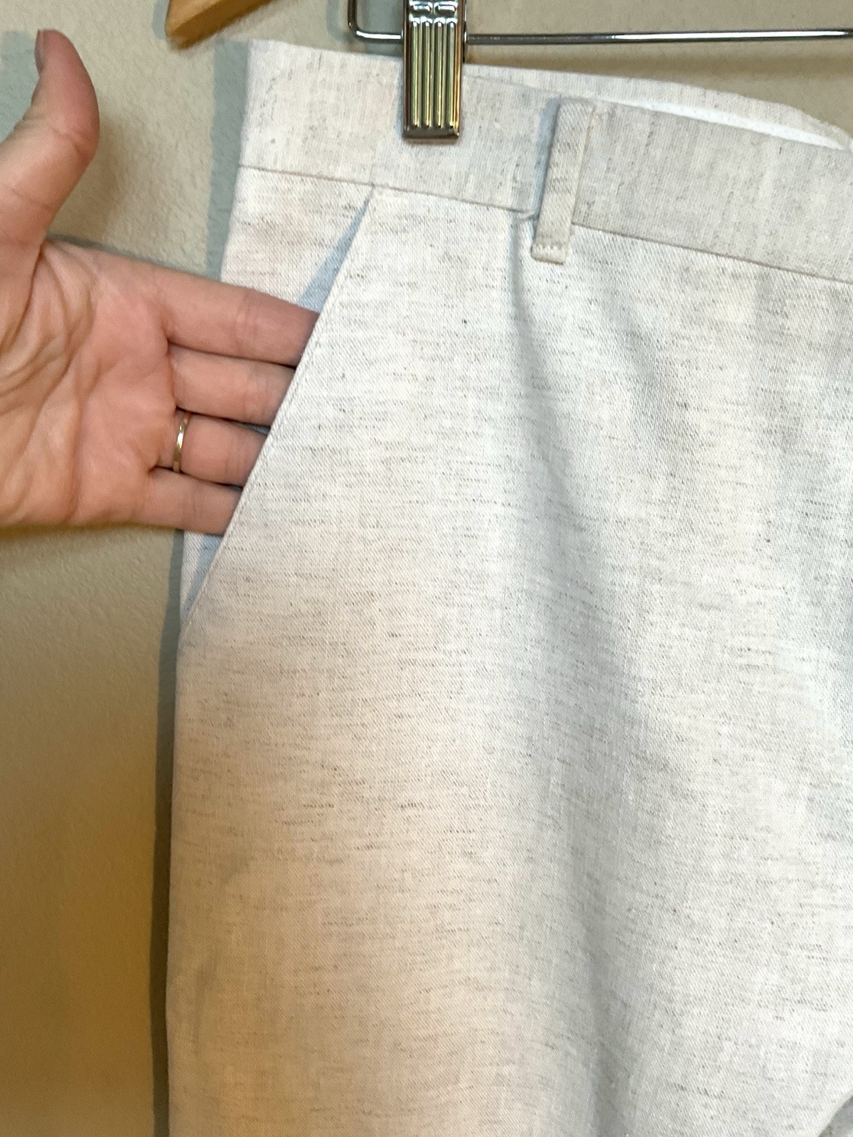 Levi’s VTG LINEN Slacks “trimcut” Trousers Womens Unlined Flat Front 33.5 In