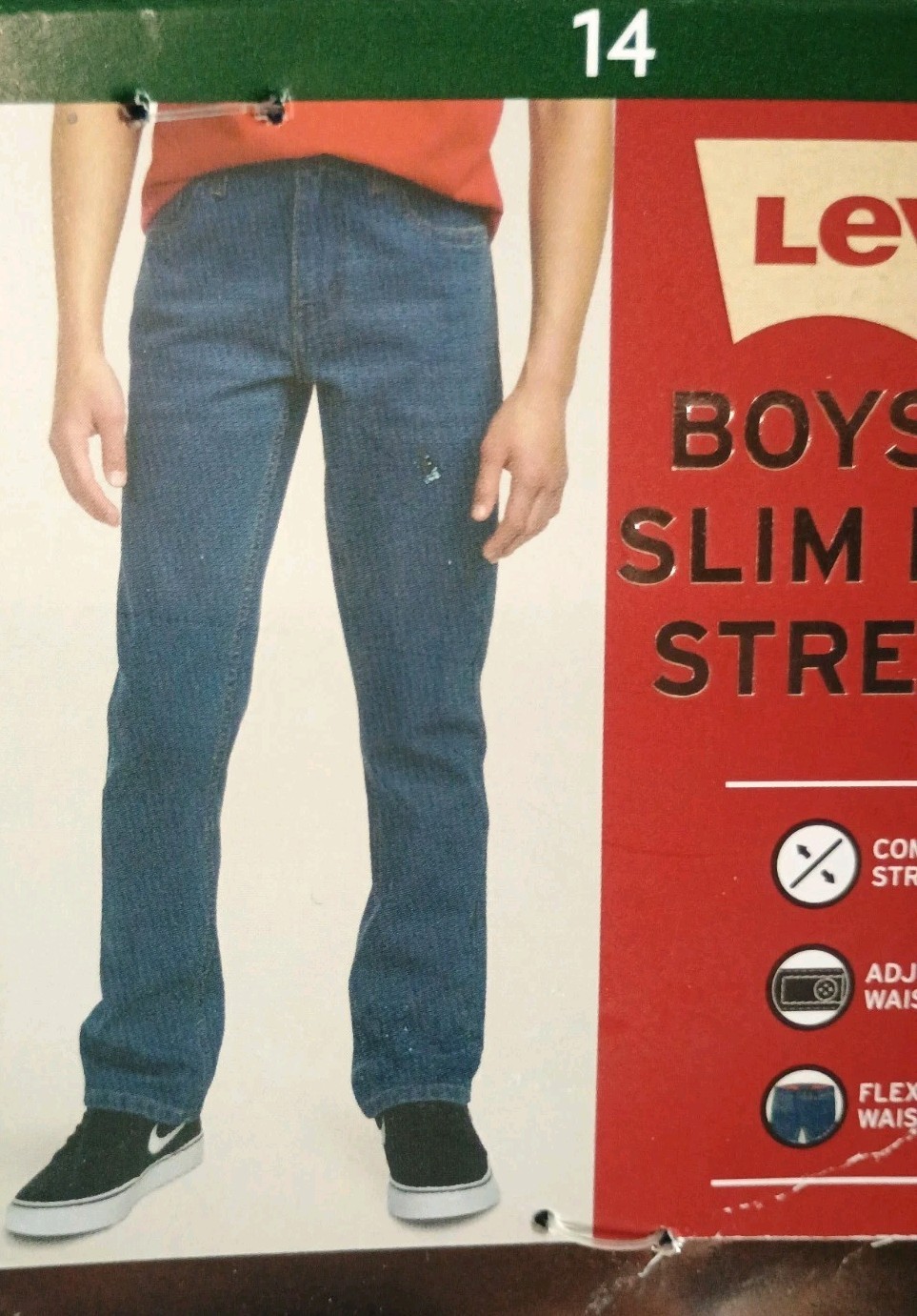 Levi’s Boys 511 Slim Fit Zip Fly & Button Closure Denim Jeans 14 Regular