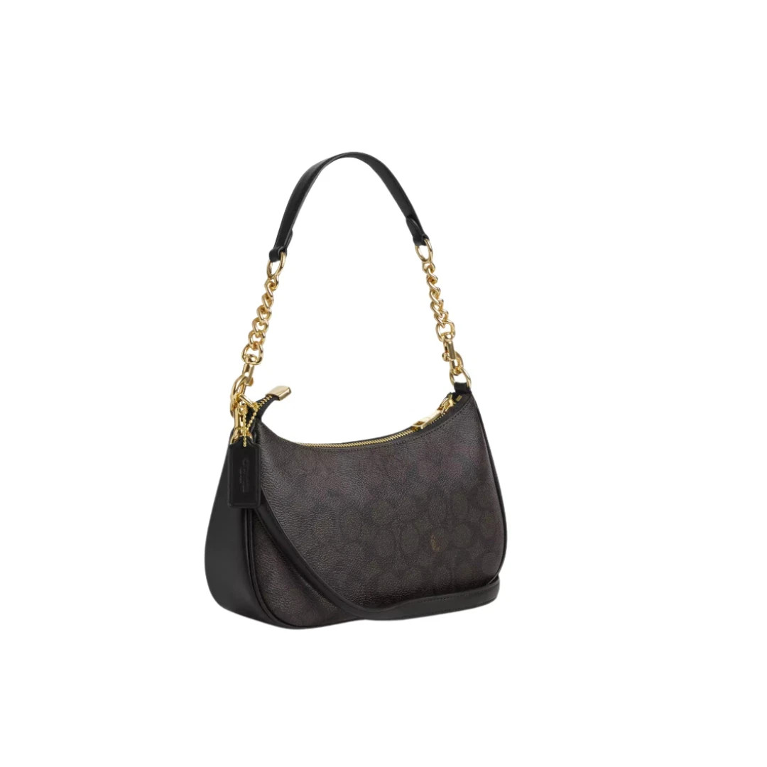 COACH CA548 Teri Shoulder Bag in Signature Canvas Brown