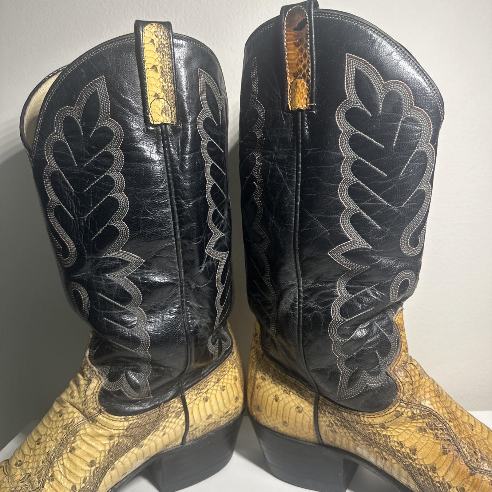 Dan Post Men’s Python Snakeskin Western Boots Brown Black Style Size 11D