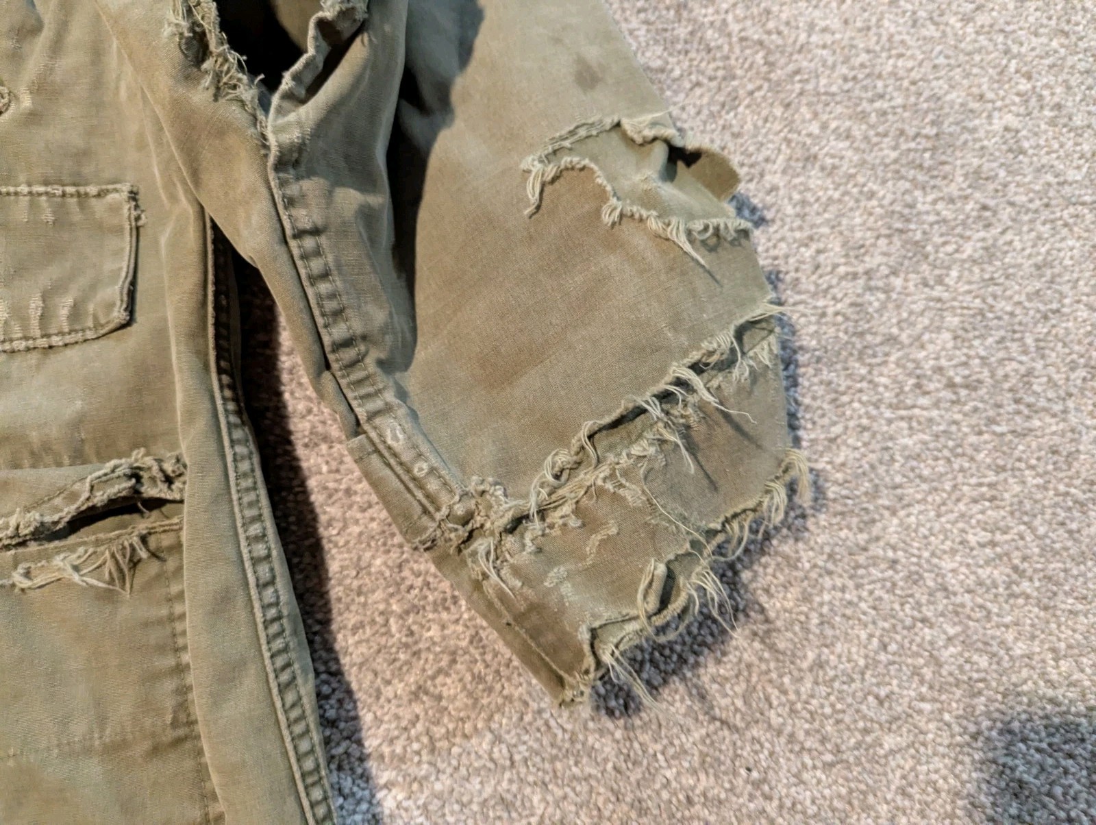 Vintage US Army Jacket Mens Small Green M47 Parka 1950s Korean War Military Coat