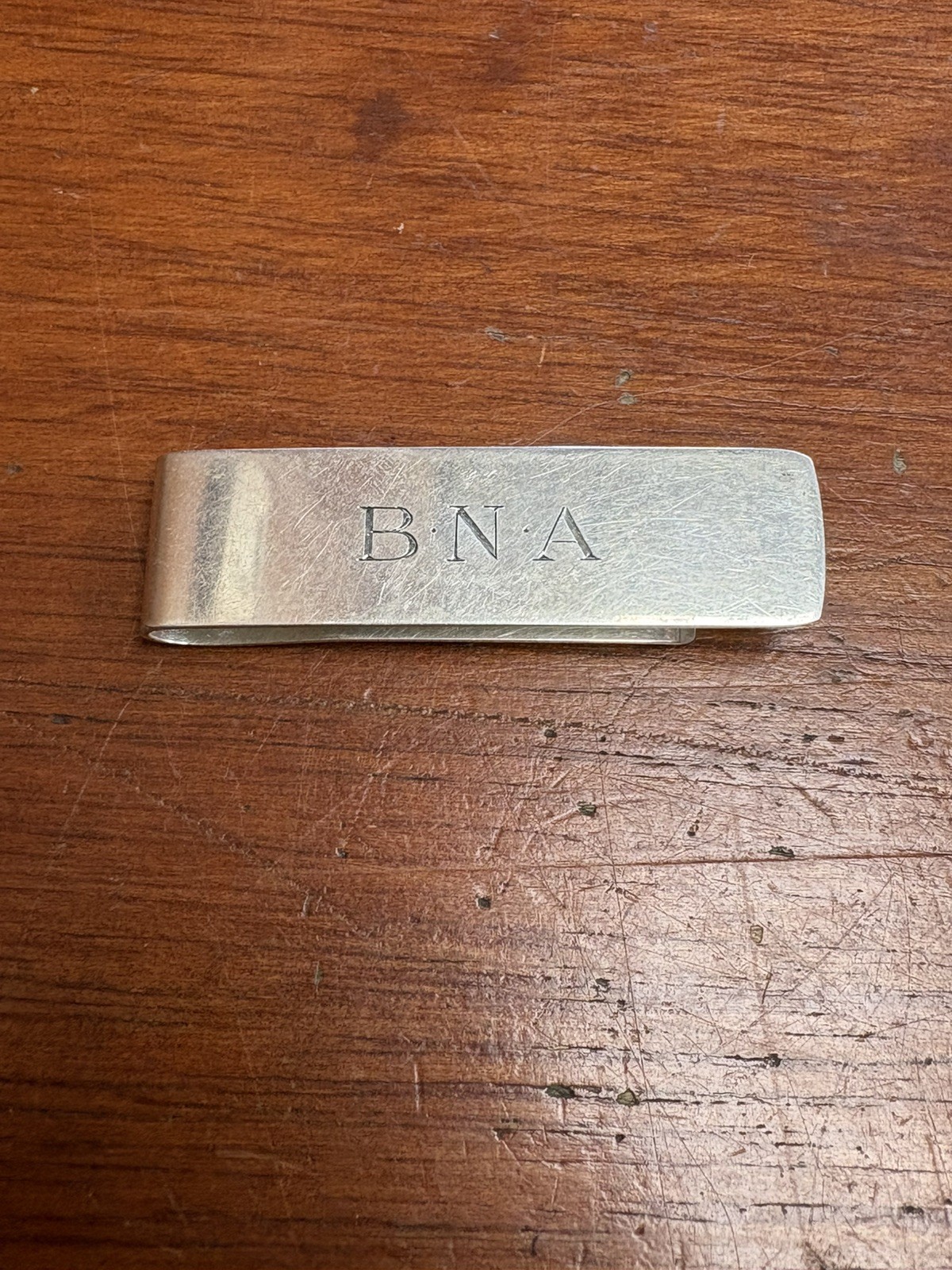 VINTAGE Cartier Sterling Silver Money Clip ENGRAVED Initials B N A