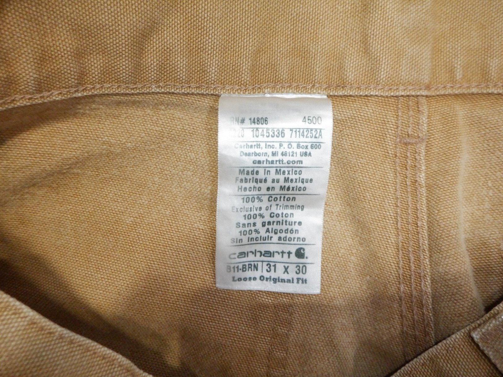 Carhartt Work Pants, Distressed Faded Well worn Stains rips, B11, Mens 31/30