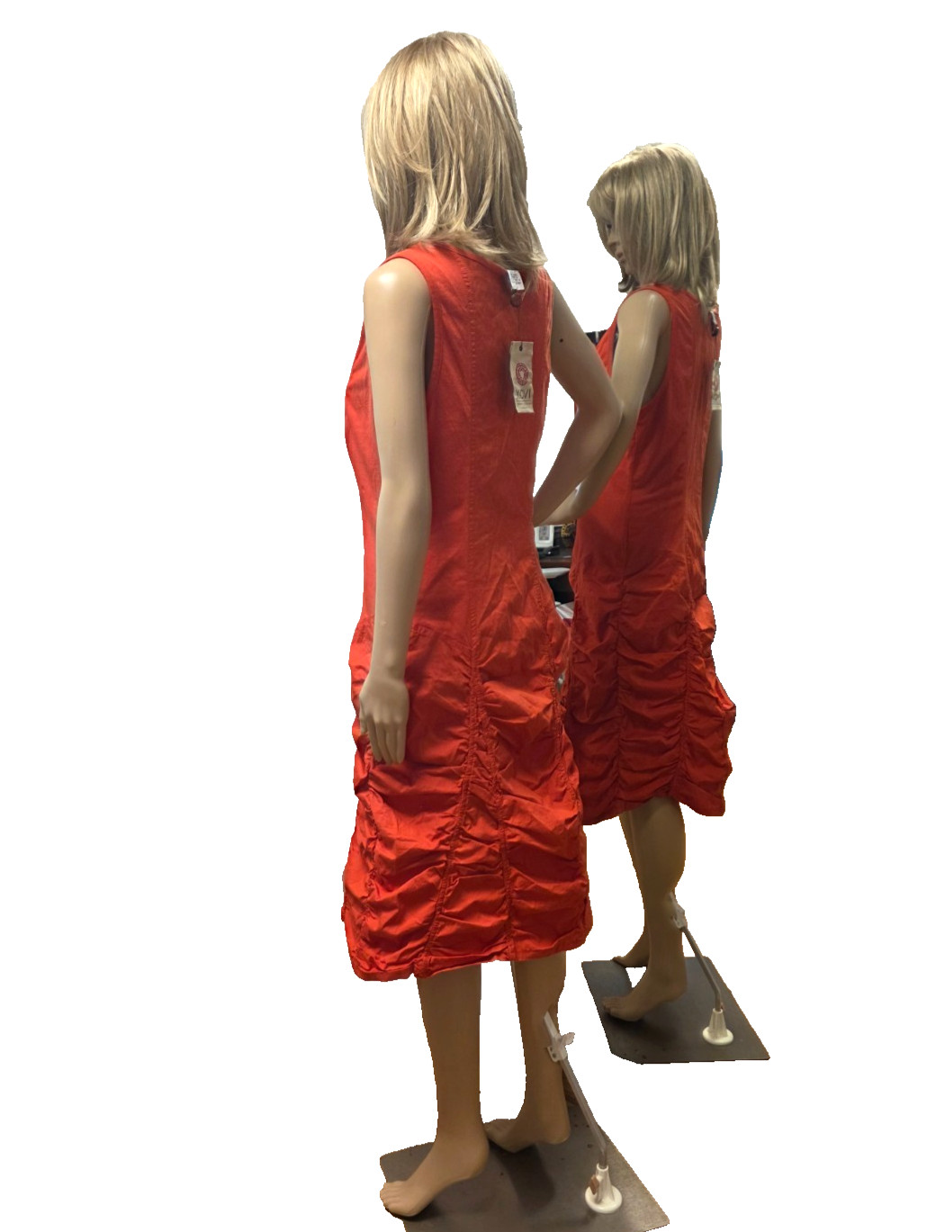 XCVI Sleeveless Tunic Ruched Midi Bubble Cotton Parachute Dress 3135 sz L New