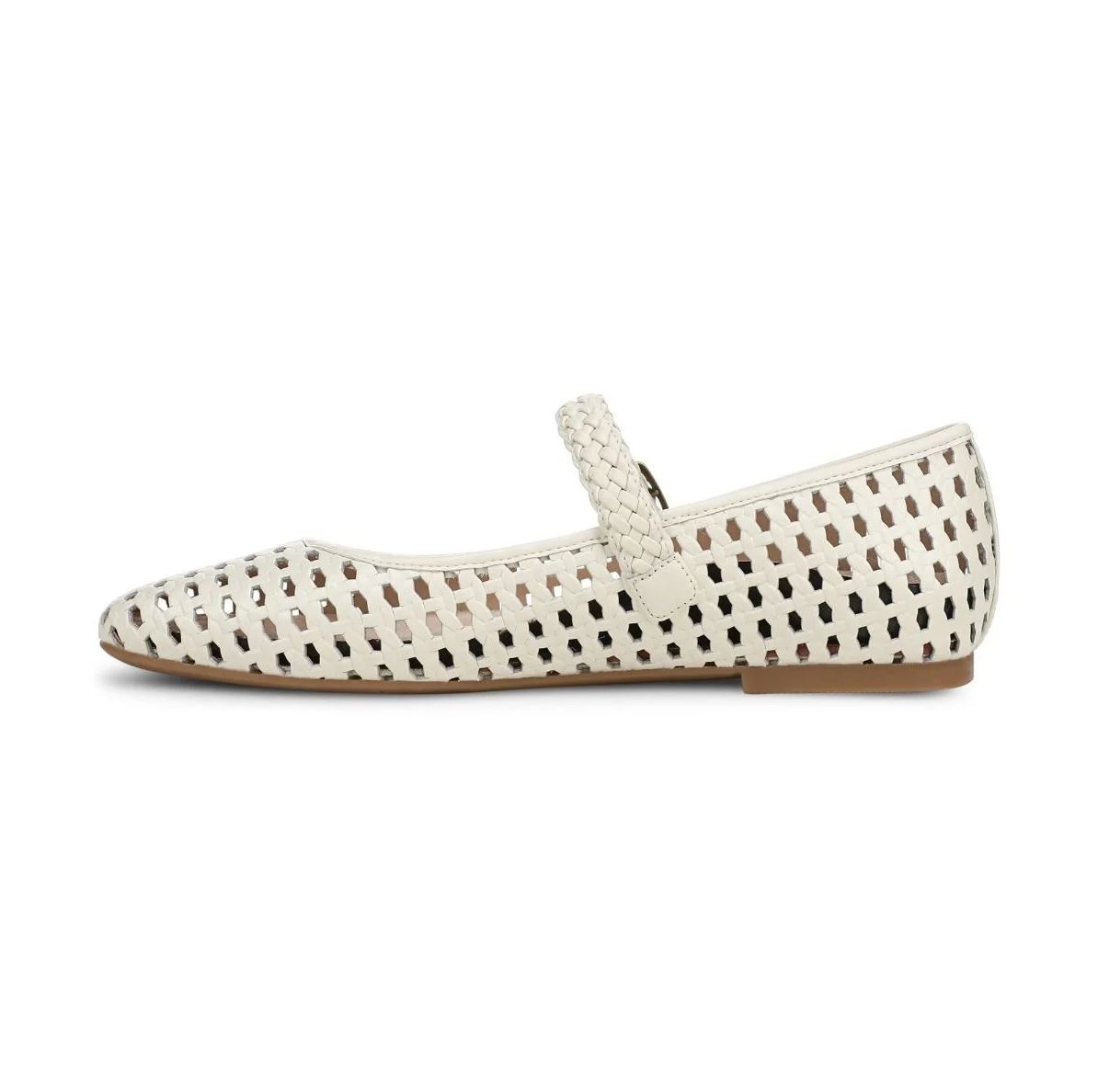 Vionic Alameda Woven Mary Jane Women’s Flat Ivory Leather Size 9.5 M Comfort