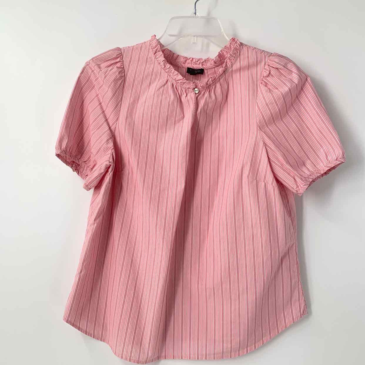 Size LARGE TALBOTS Pink White Stripe Casual Top