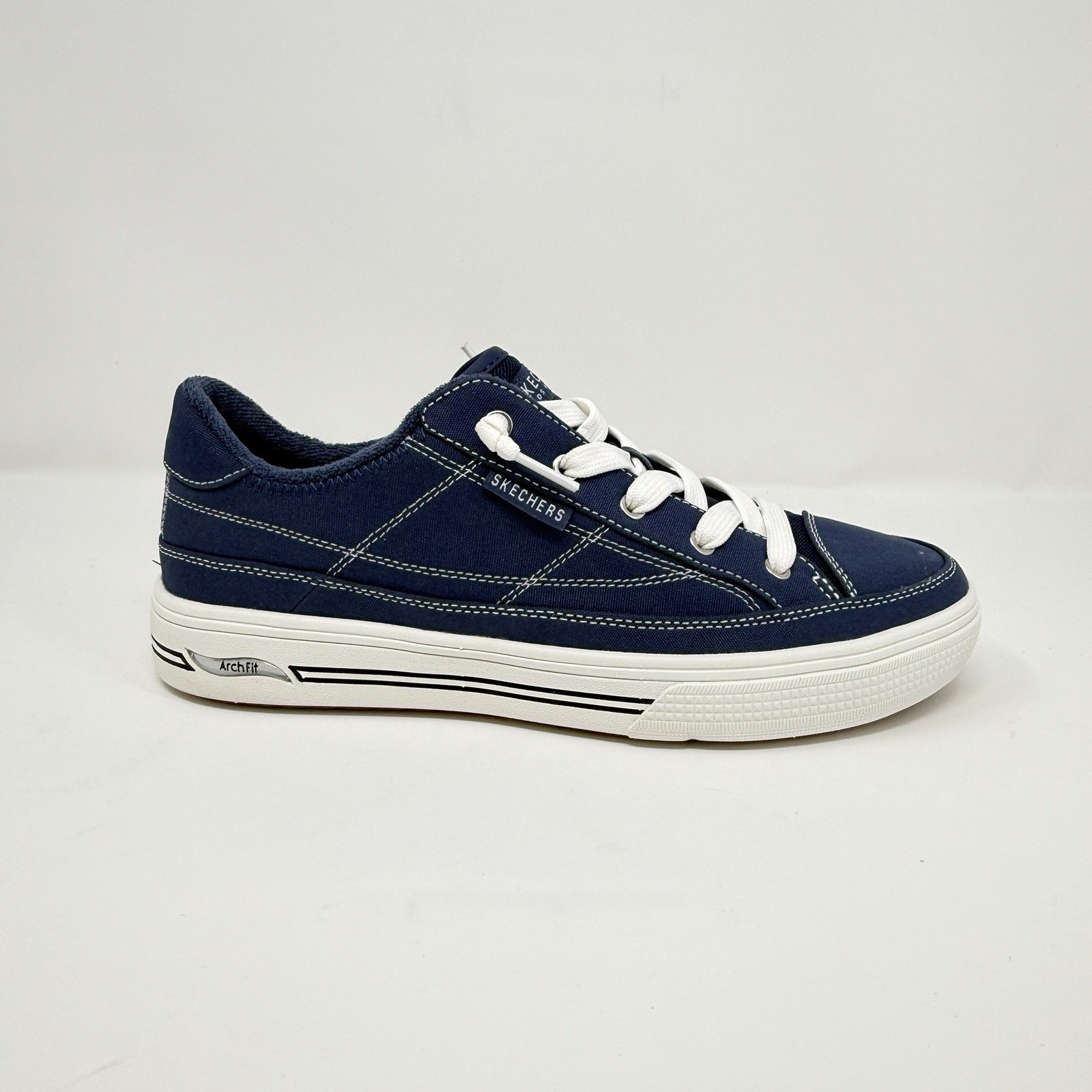 Skechers Arch Fit Arcade Arcata Navy Canvas Sneakers Women’s 10