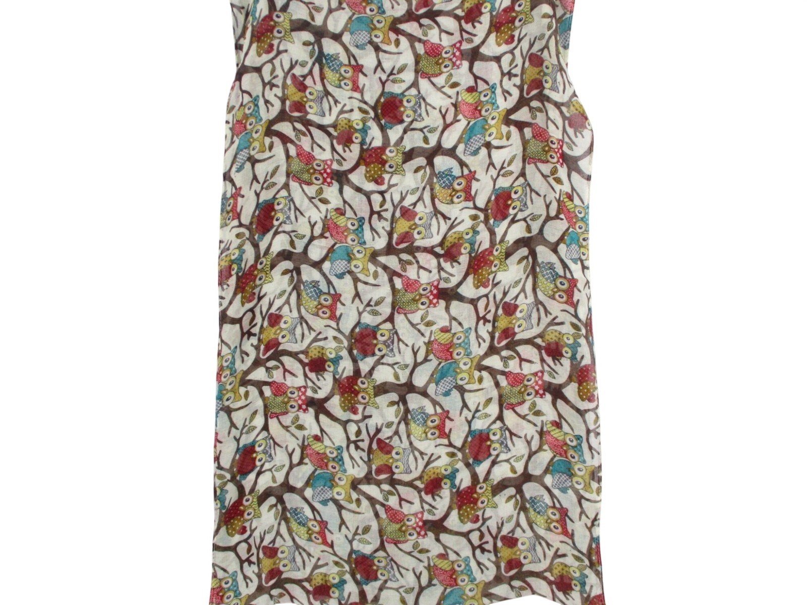 Vivian & Vincent Colorful Owl Pattern Infinity Scarf 35×20 Inches 100% Viscose S
