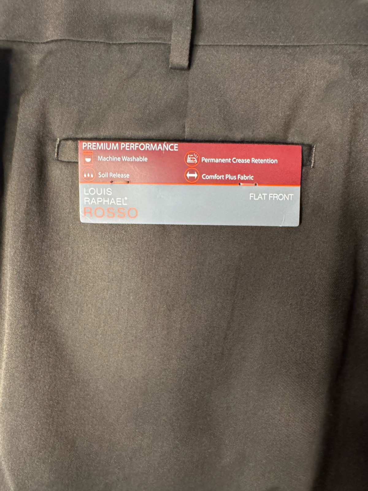 Louis Raphael Rosso Brown Dress Pant Perm Hidden Flex Waistband Size 40×29