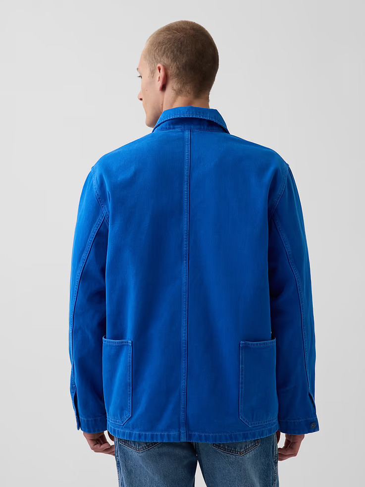 NEW – GAP – Get Blue Relaxed Chore Jacket(Color:Medium Wash) – Sale