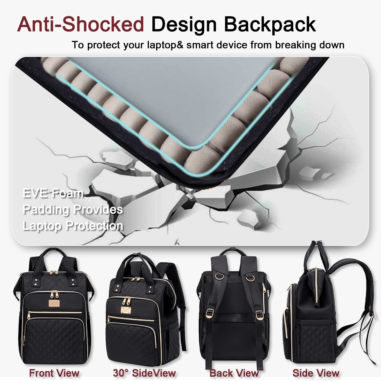 Weitars Lunch Backpack For Women,15.6 Inch Laptop Backpacks For Womens Back p…