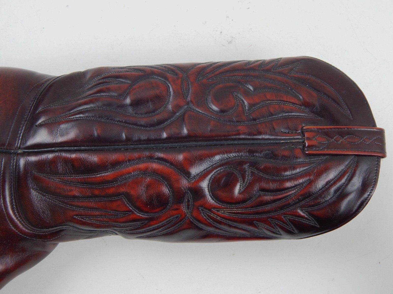 VTG J Chisholm Handcrafted Western Boots Style 990 Oxblood Black Cherry Men’s 8D