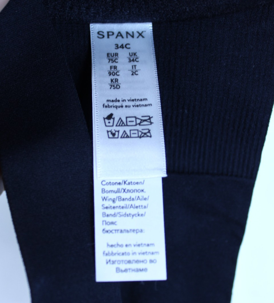 Spanx 30011R Lined Underwire Front Closure T-shirt Bra 34C black