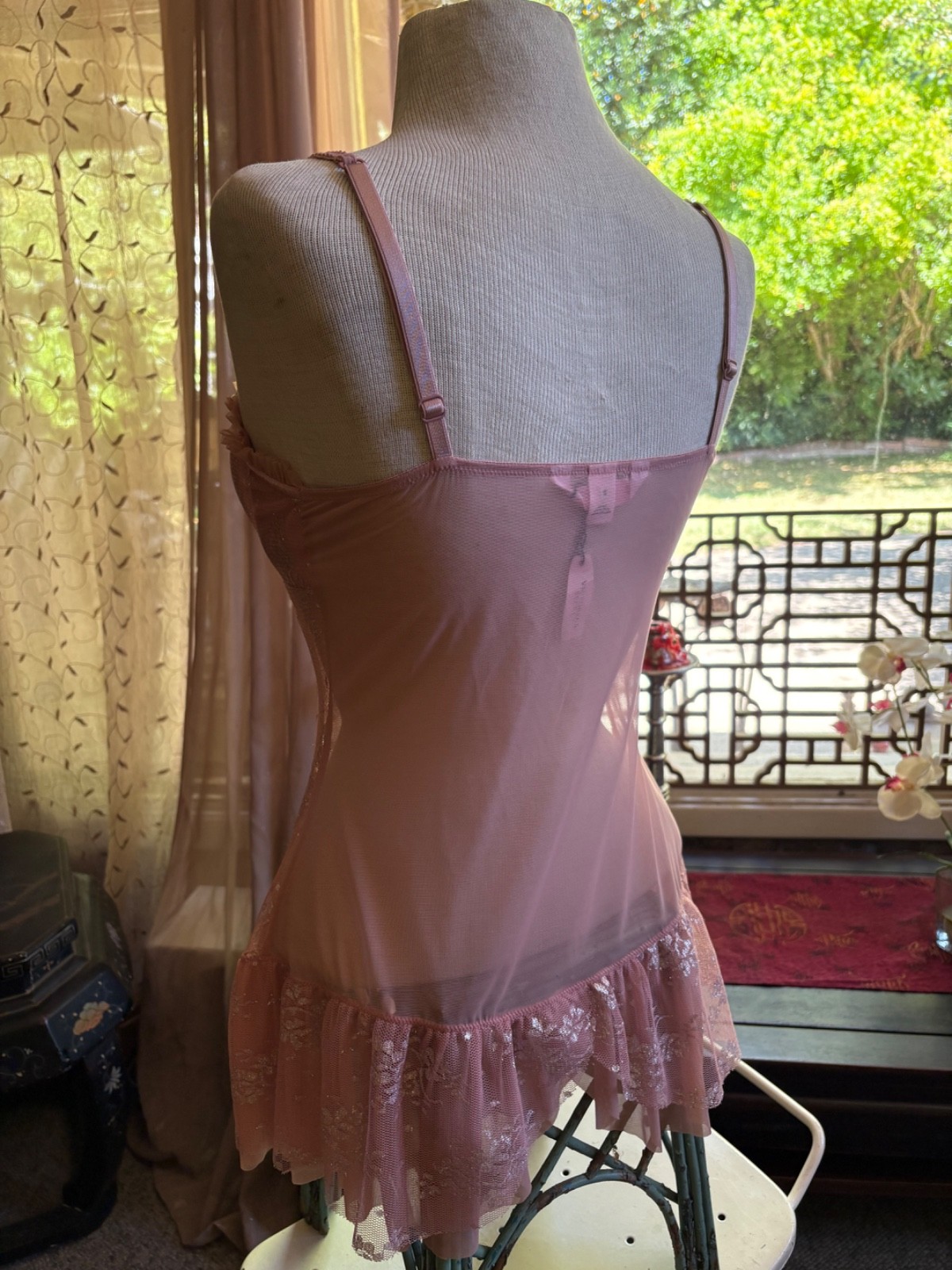 NEW BUSTIER Corset Victorias Secret Angels 36C Mesh BARBIE PINK sexy flirty