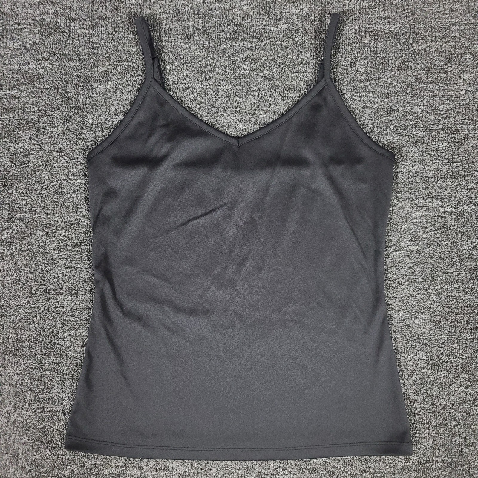 INC Cami Top Womens Large Black Nylon Poly Lightweight Casual Minimalist Strappy