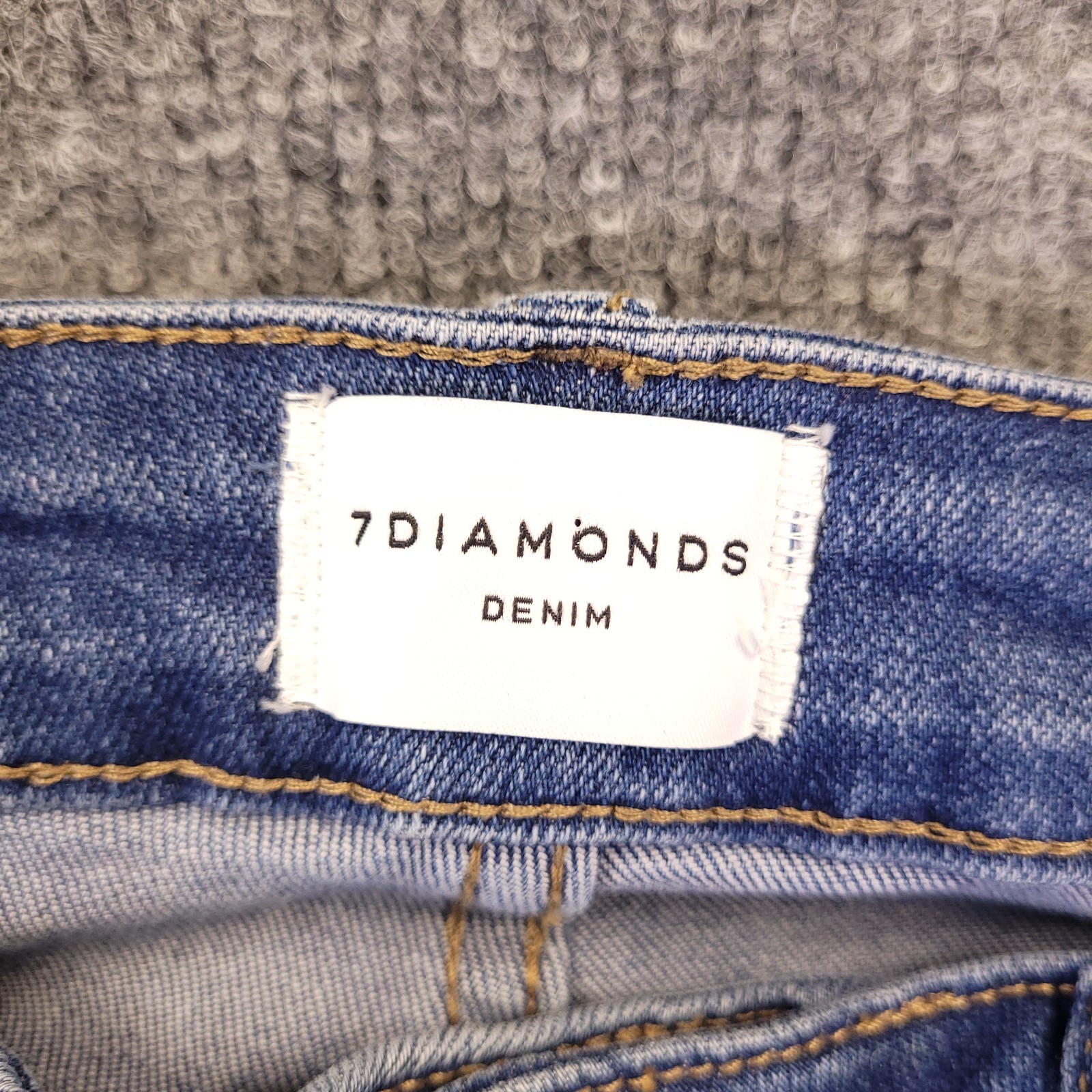 7D 7 Diamonds Denim Straight Jeans Womens 30×26.5 Blue High Rise Stretch