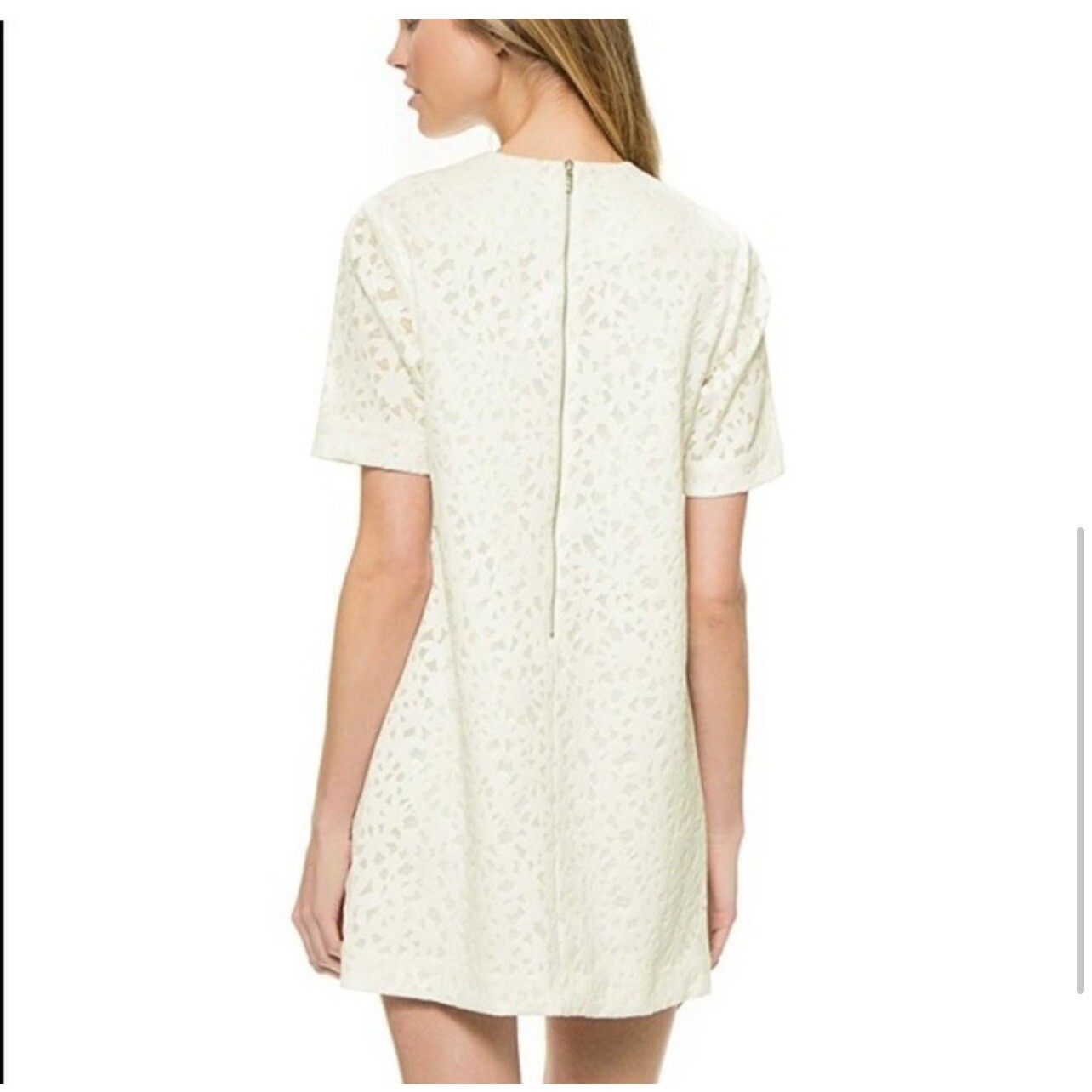 Elizabeth and James Mini Dress Lace Overlay Neon Stripe Short Sleeve XS