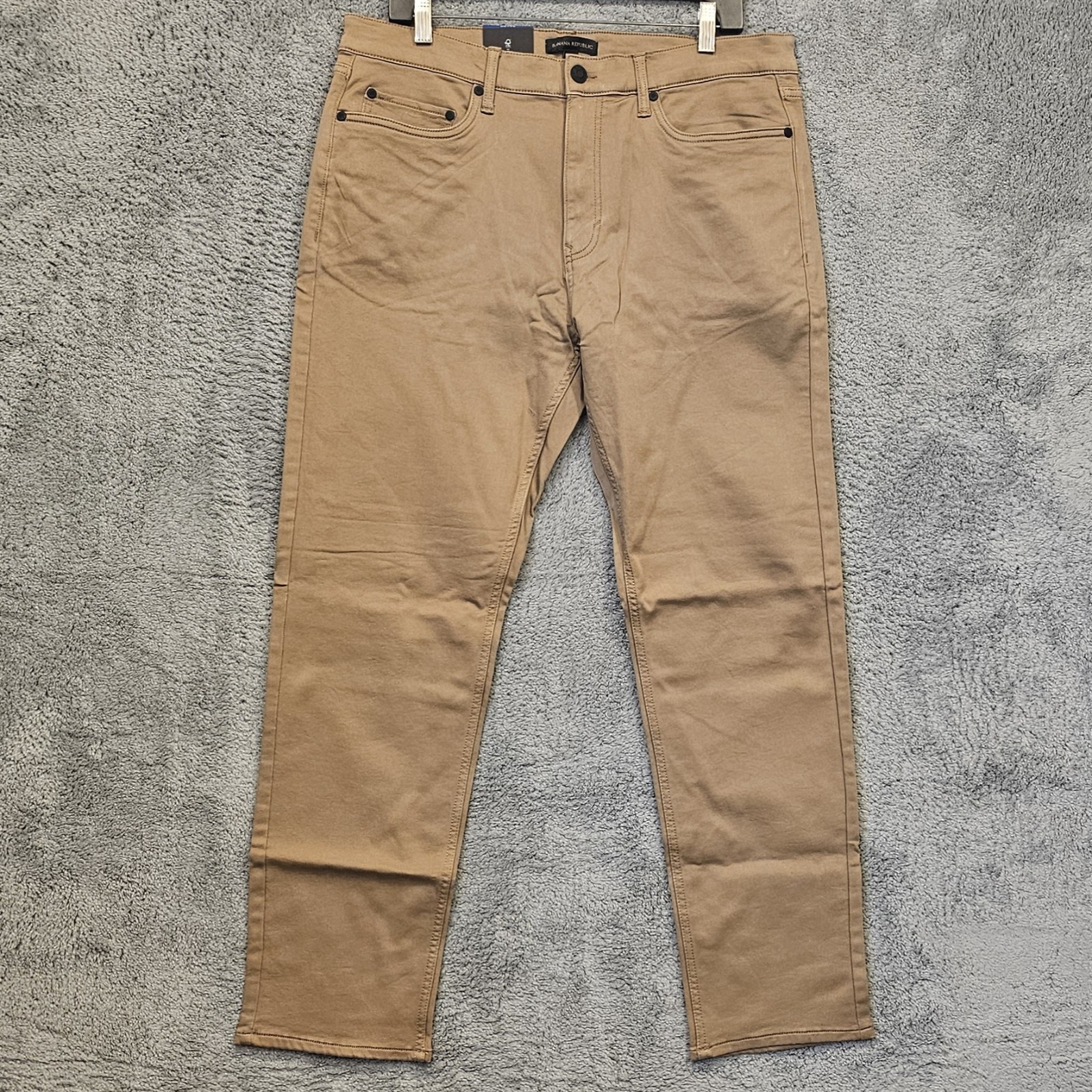 Banana Republic 5 Pocket Pants Slim Stretch Chinos Mens 36×30 Tan new