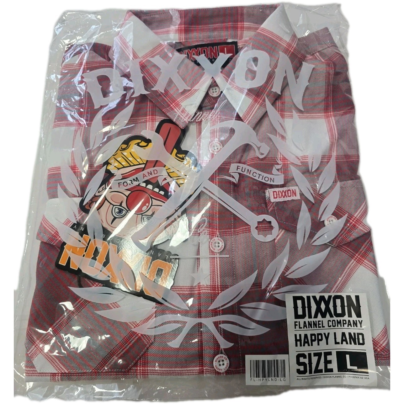 Dixxon Happy Land Flannel Mens Large Button Up Shirt Happy Gilmore Sold Out