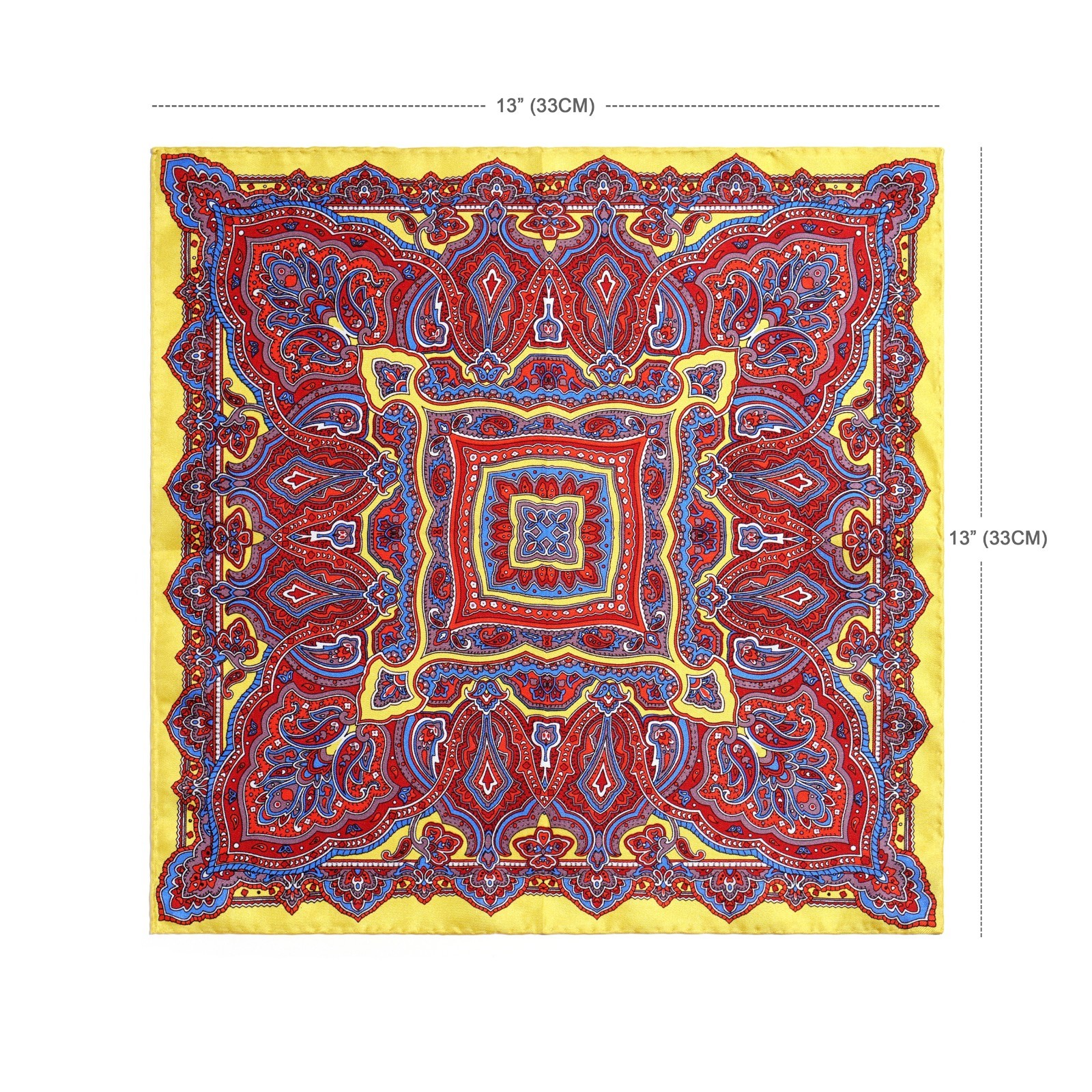 Men’s Silk Handkerchief Paisley Dot Pocket Square Suit Handkerchief 33cm 13in