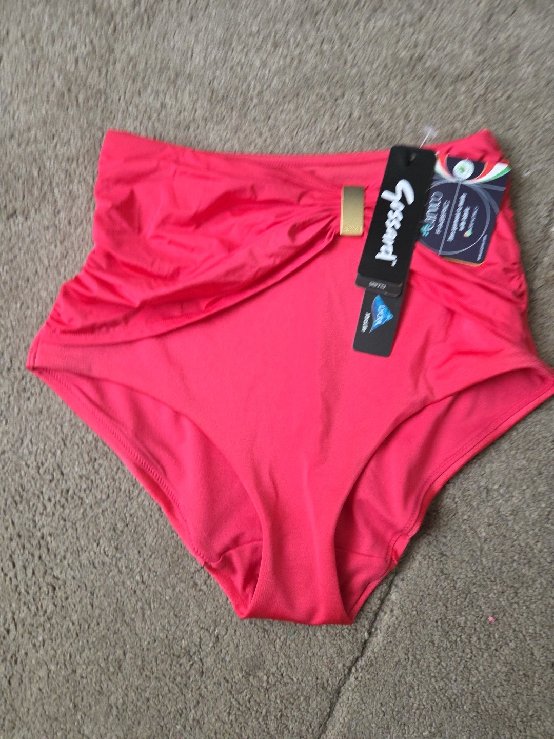 Gossard Unstoppables High Waist Bikini Brief/Bottoms SIZE UK XS Pink BRAND NEW