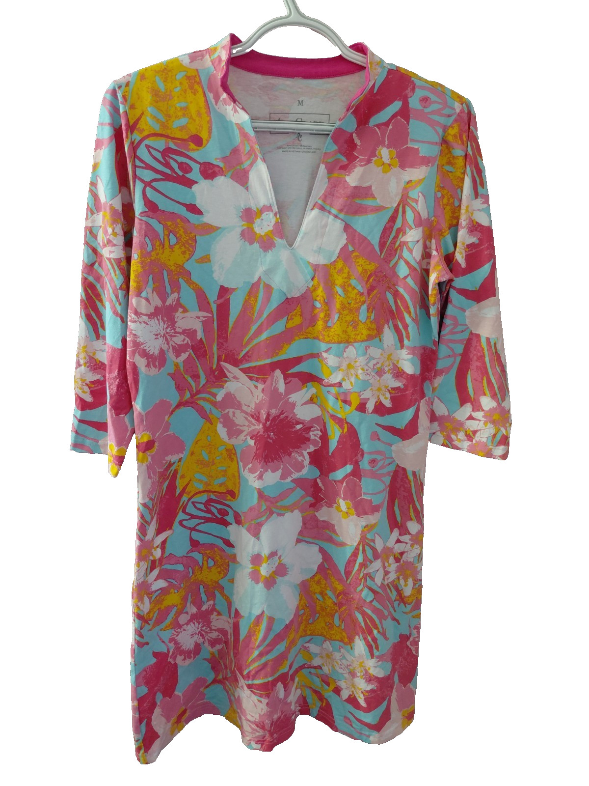 Ana Clare Finlay Knee Length Sheath Dress in Tahiti Print Size Medium