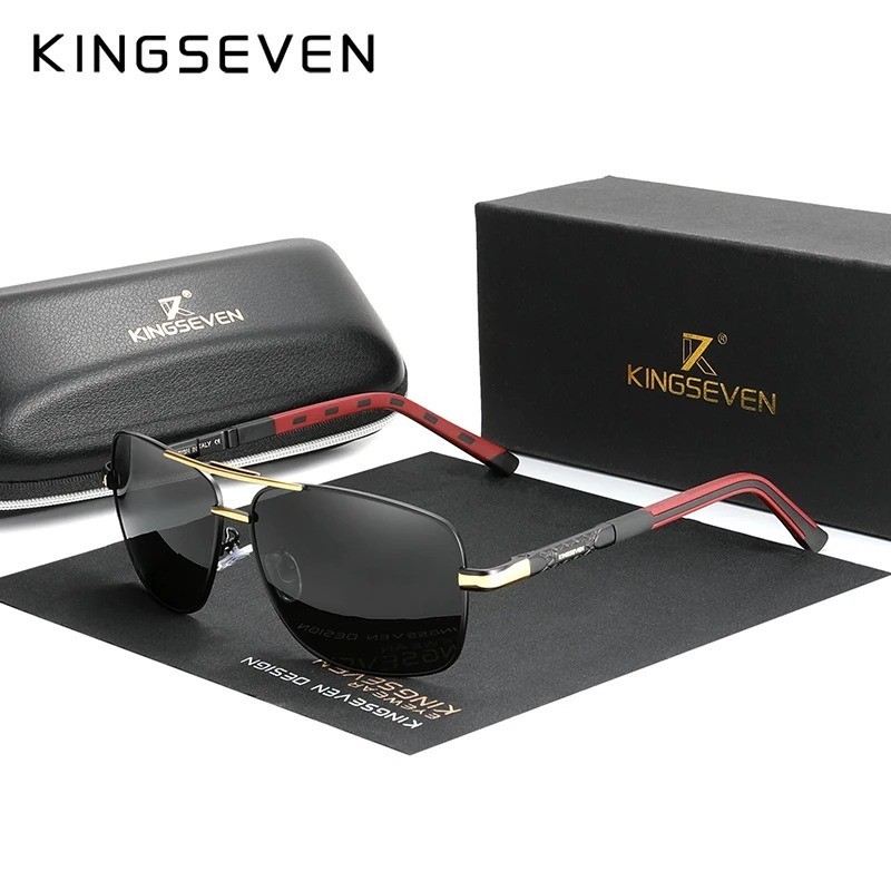 KINGSEVEN Polarized Sunglasses Men Aluminum Frame UV400 Mirror Driving Glasses