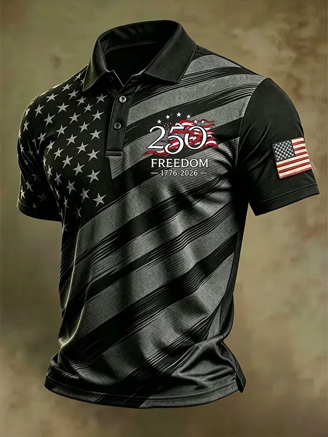 American Flag Patriotic Polo Shirt 250th Anniversary Polo Shirt 1776-2026 #1