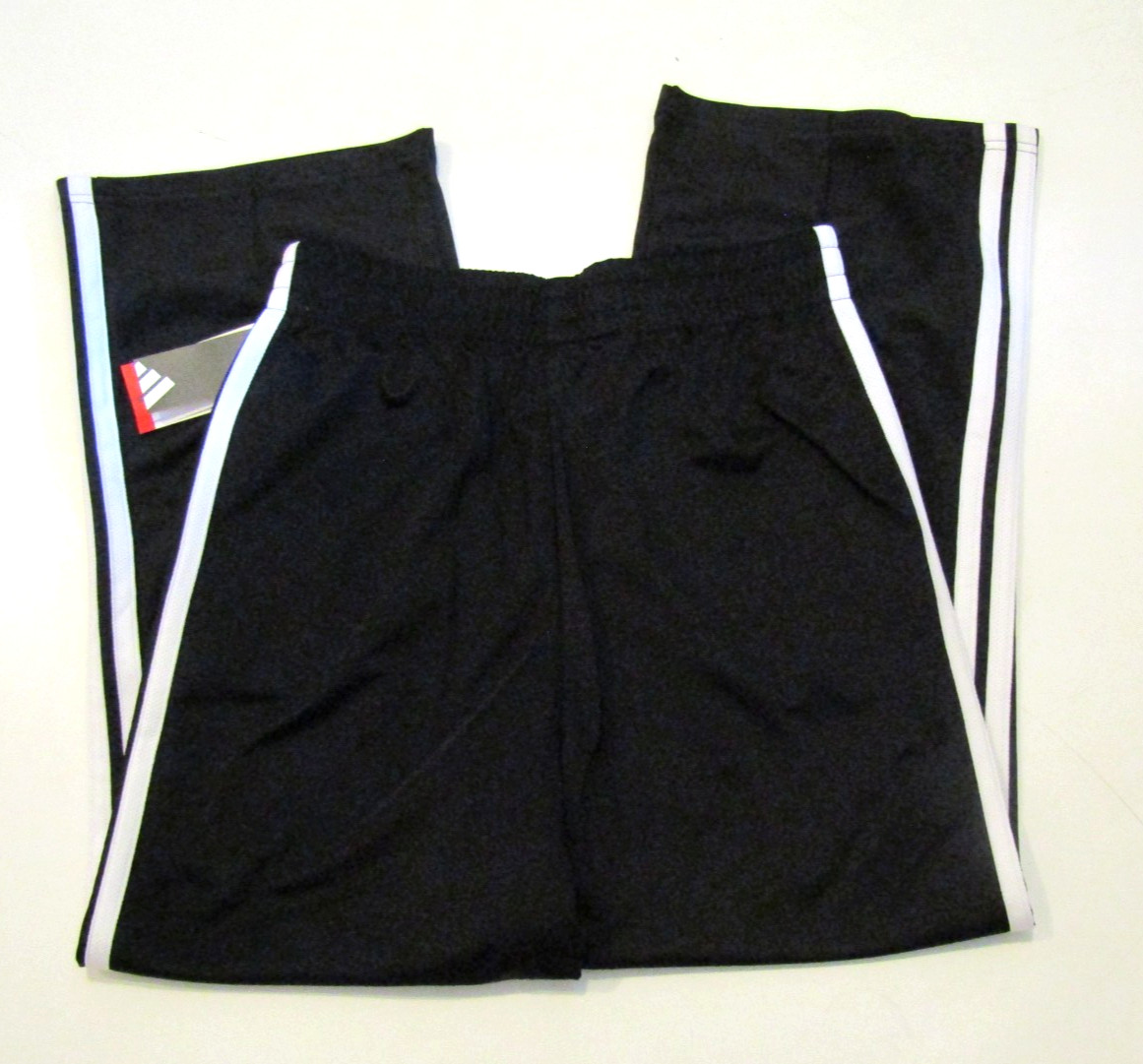 ADIDAS OH Tricot Wide Tack Pants Black White 3 Stripes Sz M Womens NWT