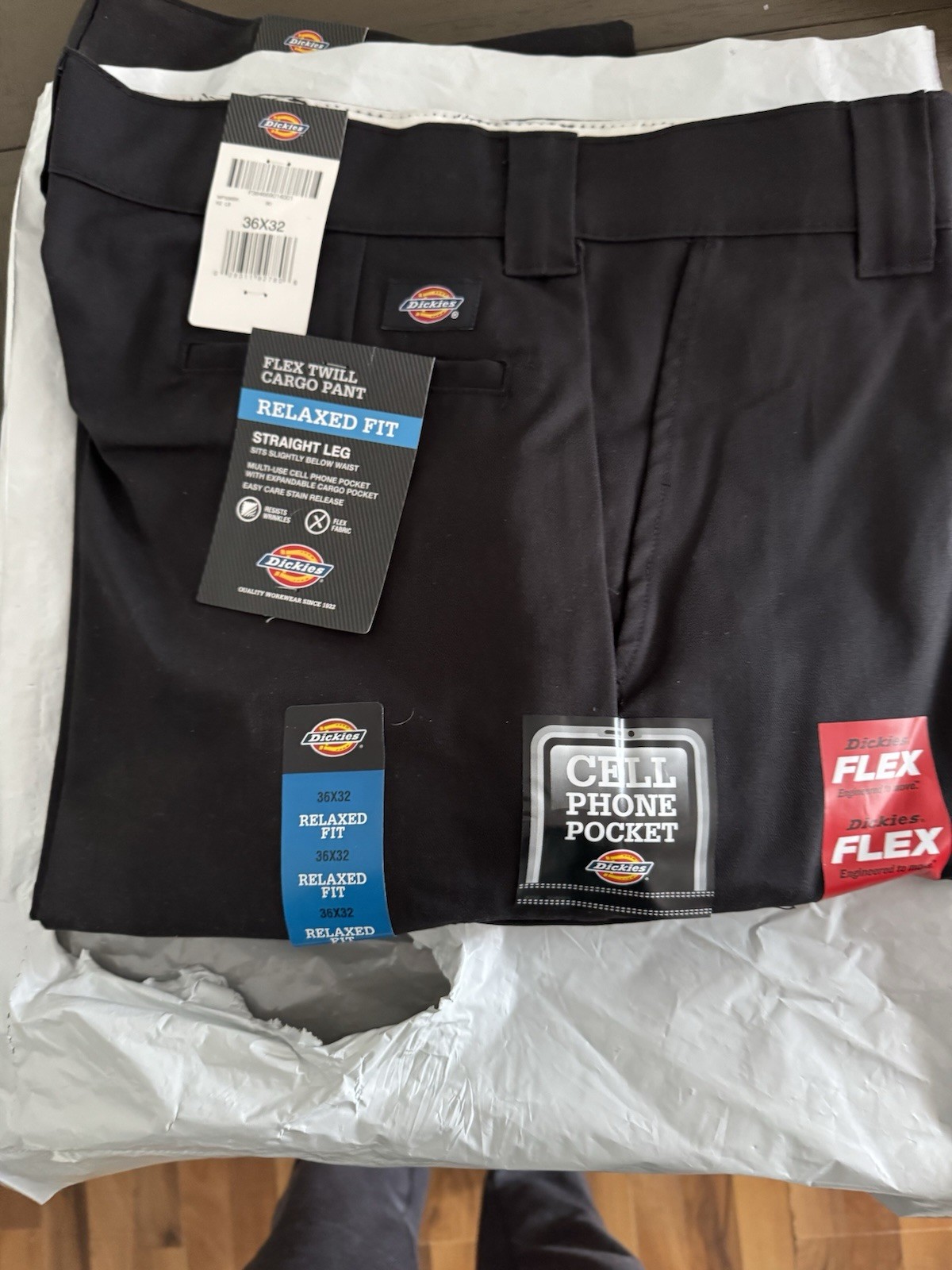 Mens Dickies Cargo Work Pants Wp598BK 2 Pair