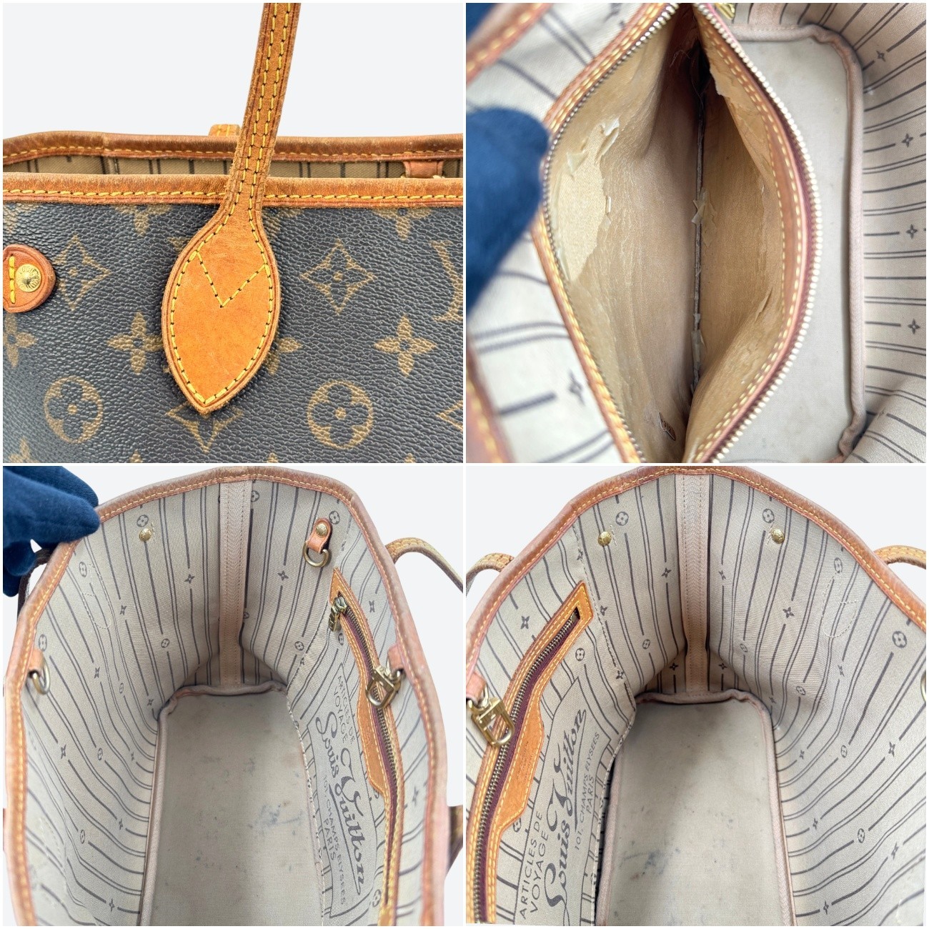 LOUIS VUITTON Neverfull PM Monogram Brown Shoulder Tote Bag M40155 KD433