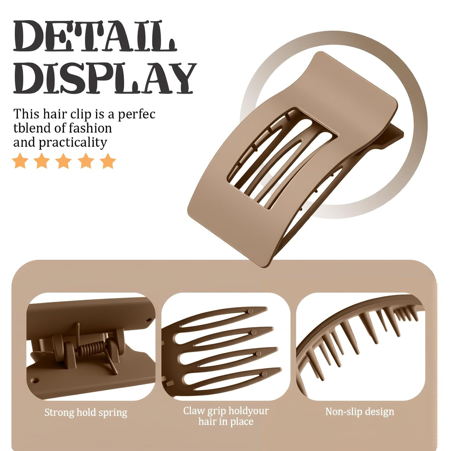 8 PCS French Flat Hair Clips for Women Girls,Matte Lay Flat Claw Clips, Large No