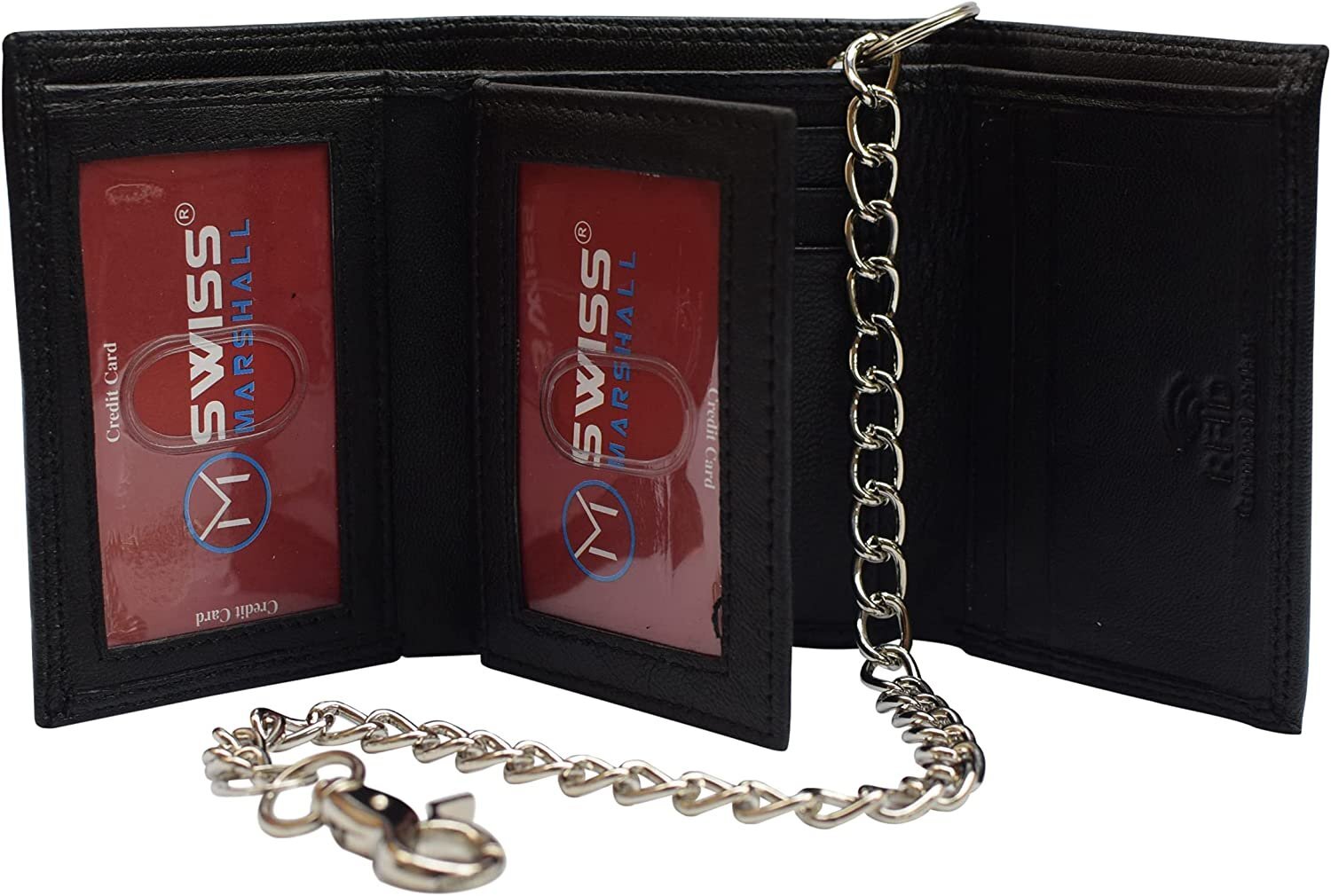 Swiss Marshall Men’s RFID Blocking Premium Leather Classic Trifold Wallet